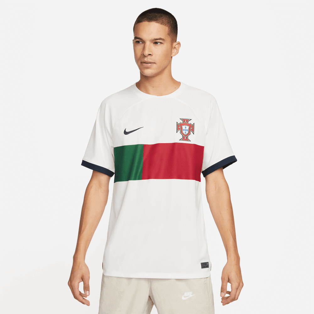 Nike 2022-23 Portugal Away Jersey - White-Red-Green (Model - Front)