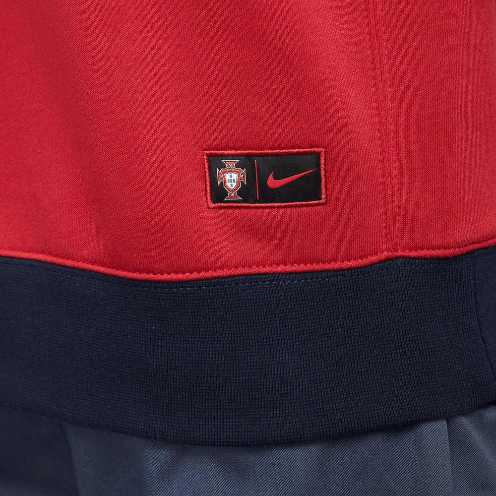 Nike 2022-23 Portugal Fleece PO Hoodie - Red-Obsidian-Green (Detail 3)