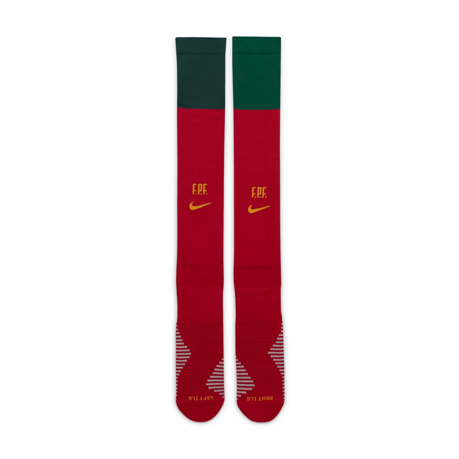 Nike 2022-23 Portugal Strike Home Knee-High Sock - Red - Greed (Pair - Top)