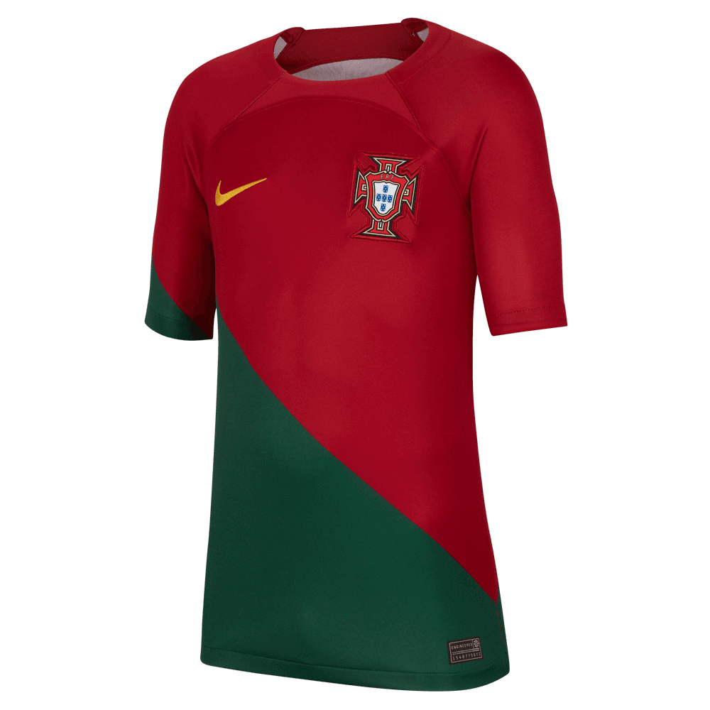 Nike 2022-23 Portugal YOUTH Home Jersey - Red-Green (Front)