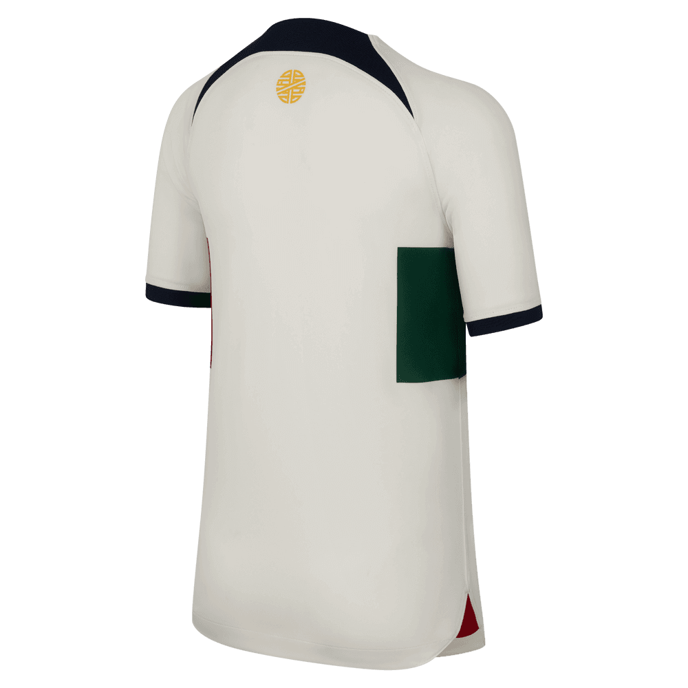 Nike 2022-23 Portugal Youth Away Jersey - White-Red-Green (Back)
