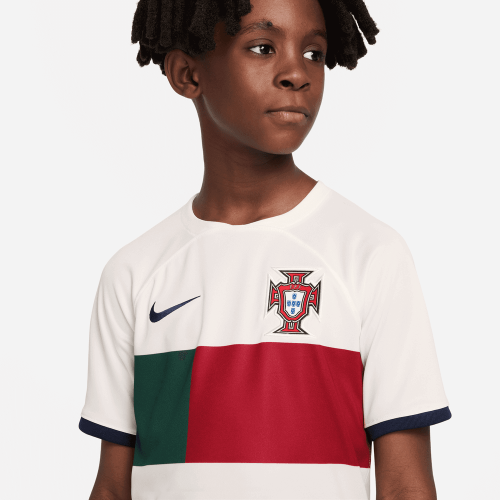 Nike 2022-23 Portugal Youth Away Jersey - White-Red-Green