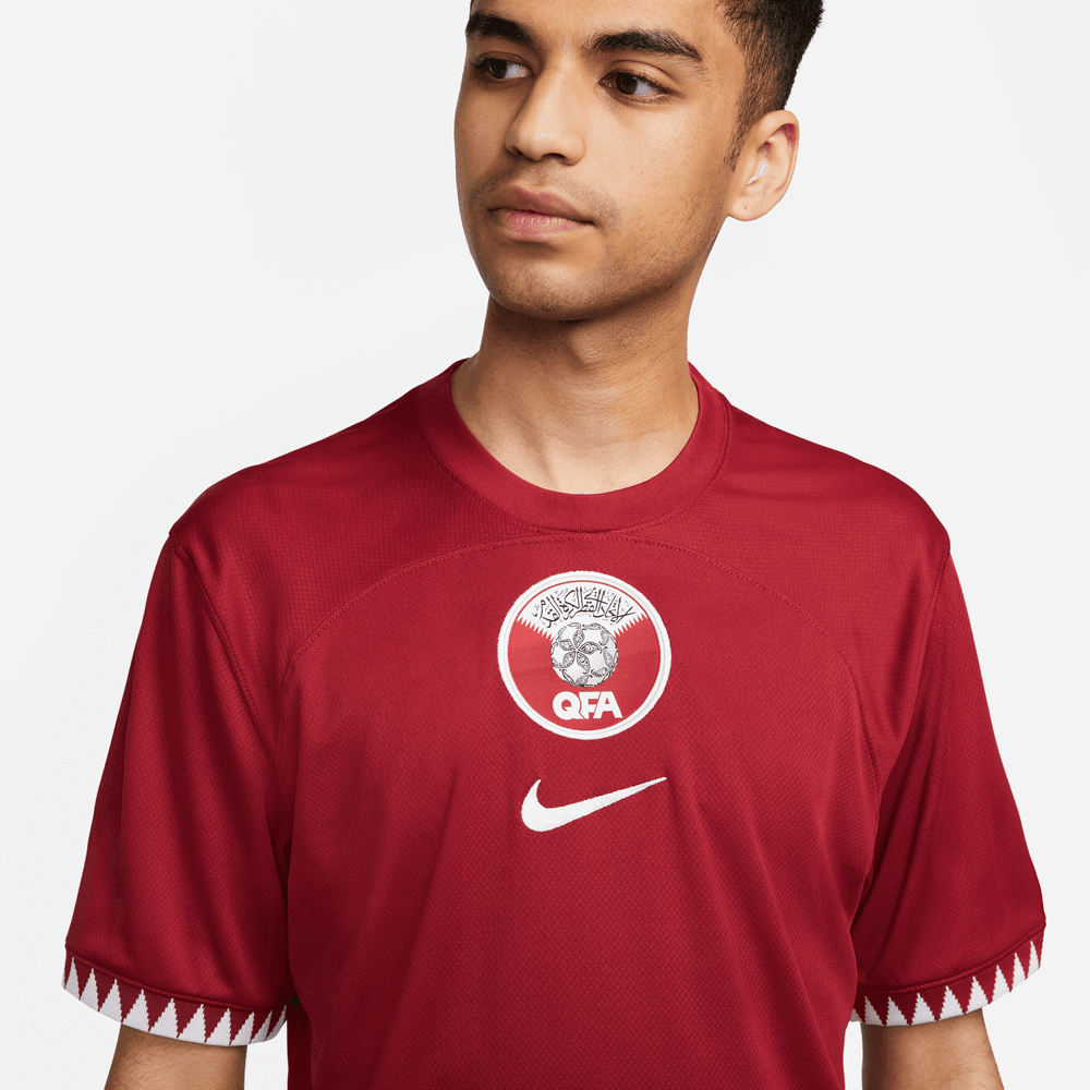 Nike 2022-23 Qatar Home Jersey - Desert Maroon-White (Detail 1)