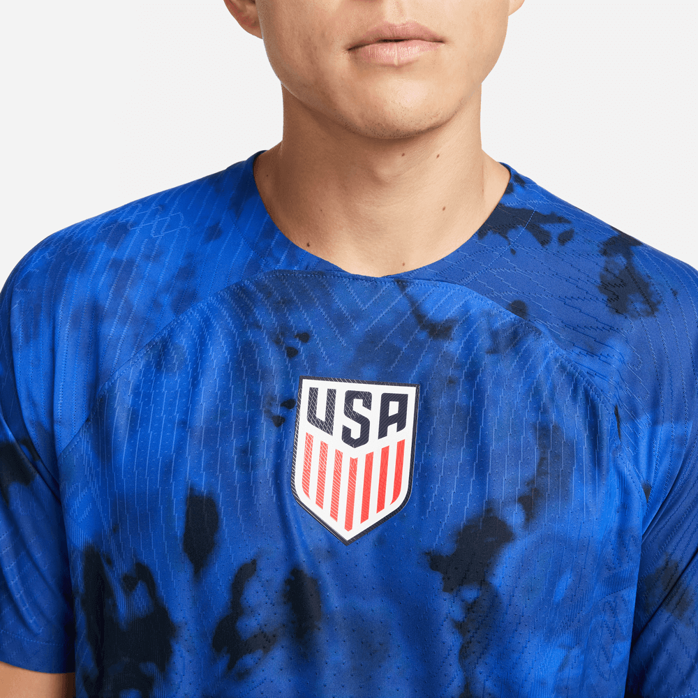 Nike 2022-23 USA Away Vapor Match Authentic Jersey Bright Blue (Detail 1)