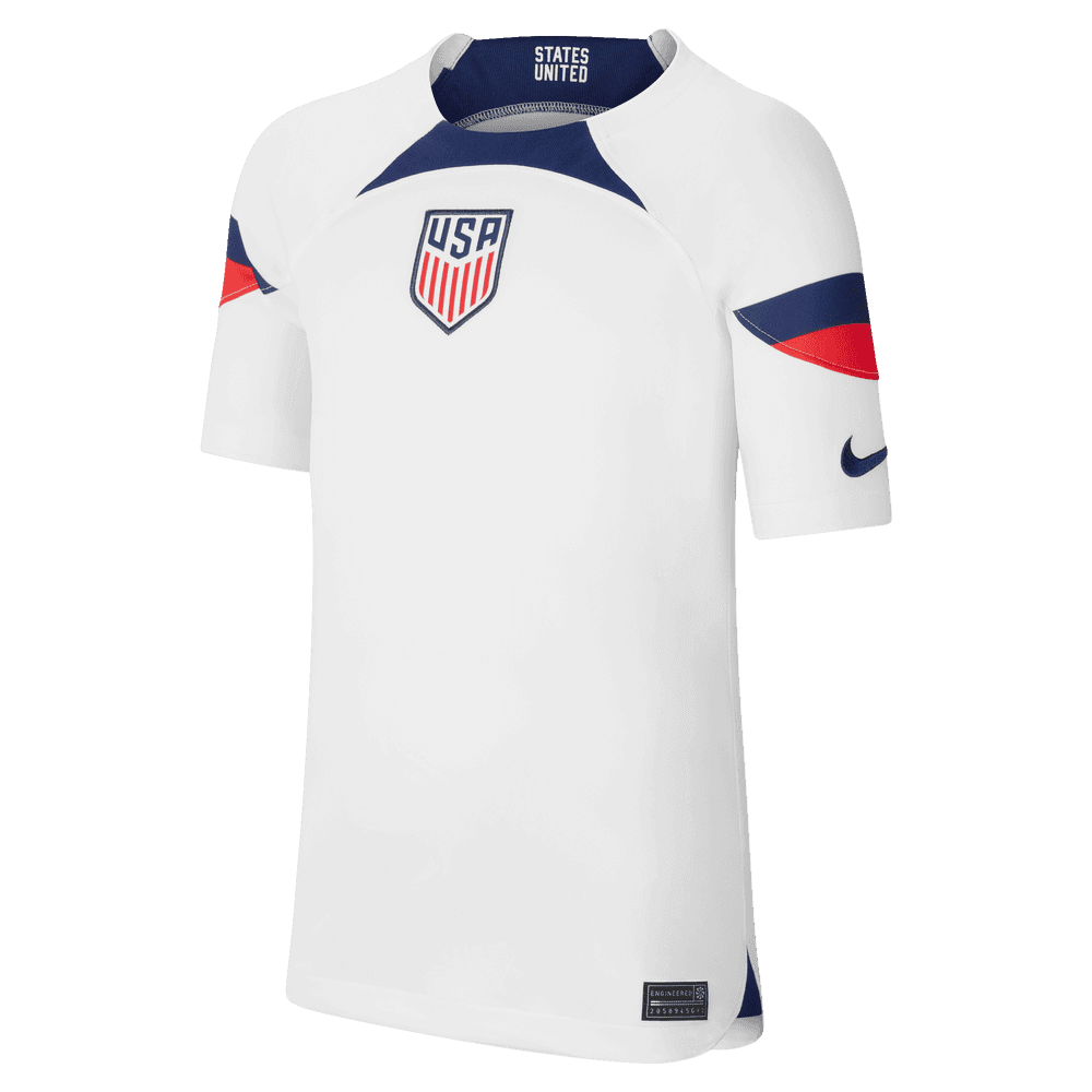 Nike 2022-23 USA Home Youth Jersey White-Loyal Blue (Front)