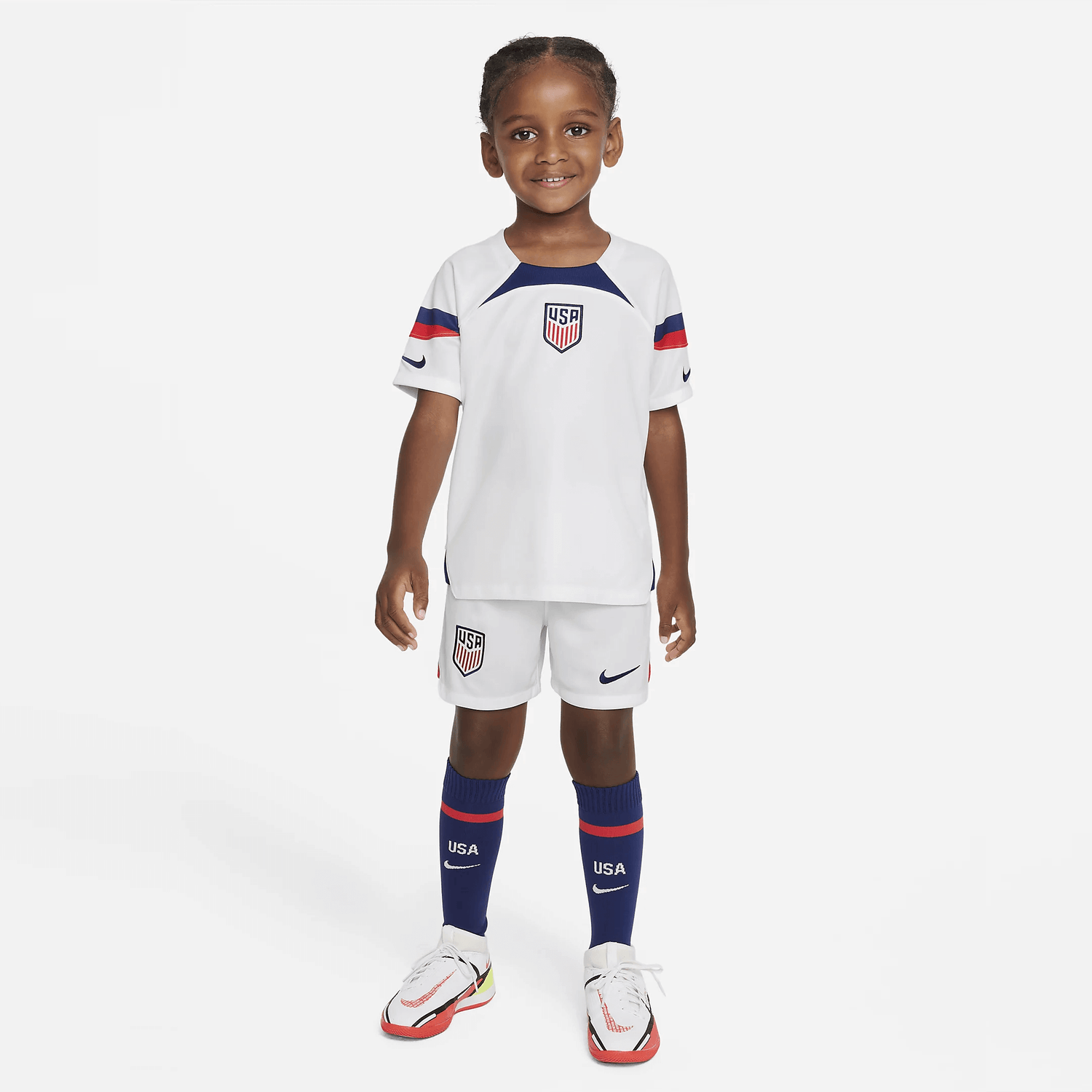 Nike 2022-23 USA Little Kids' Home Kit (Model - Front)