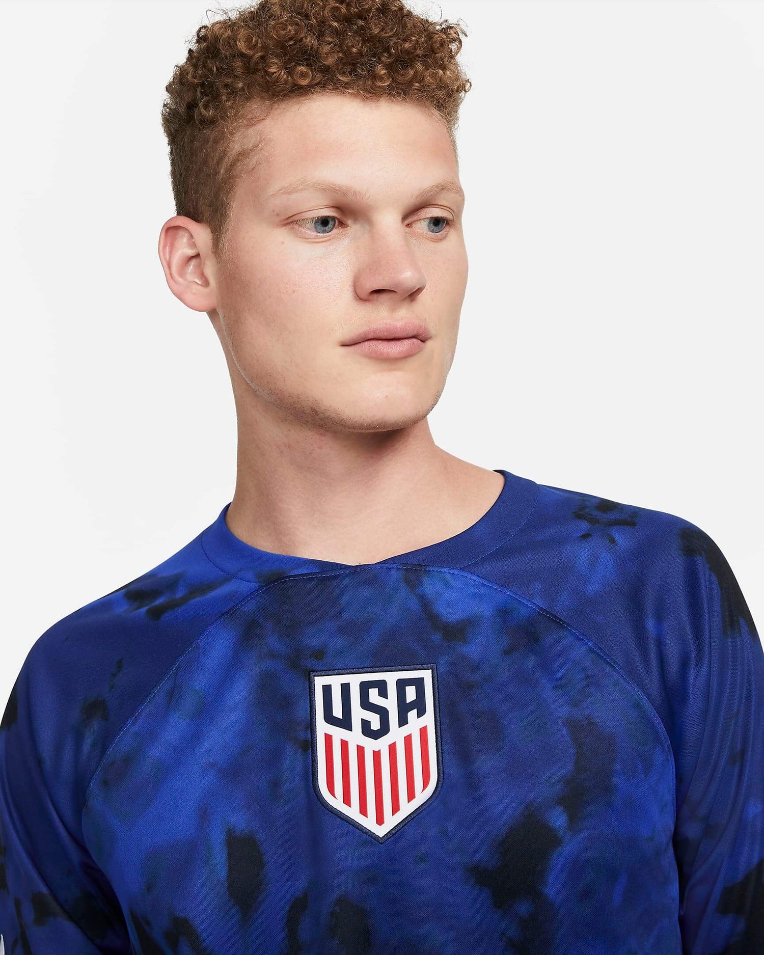 Nike 2022-23 USA Long Sleeve Away Jersey - Bright Blue-White (Detail 1)