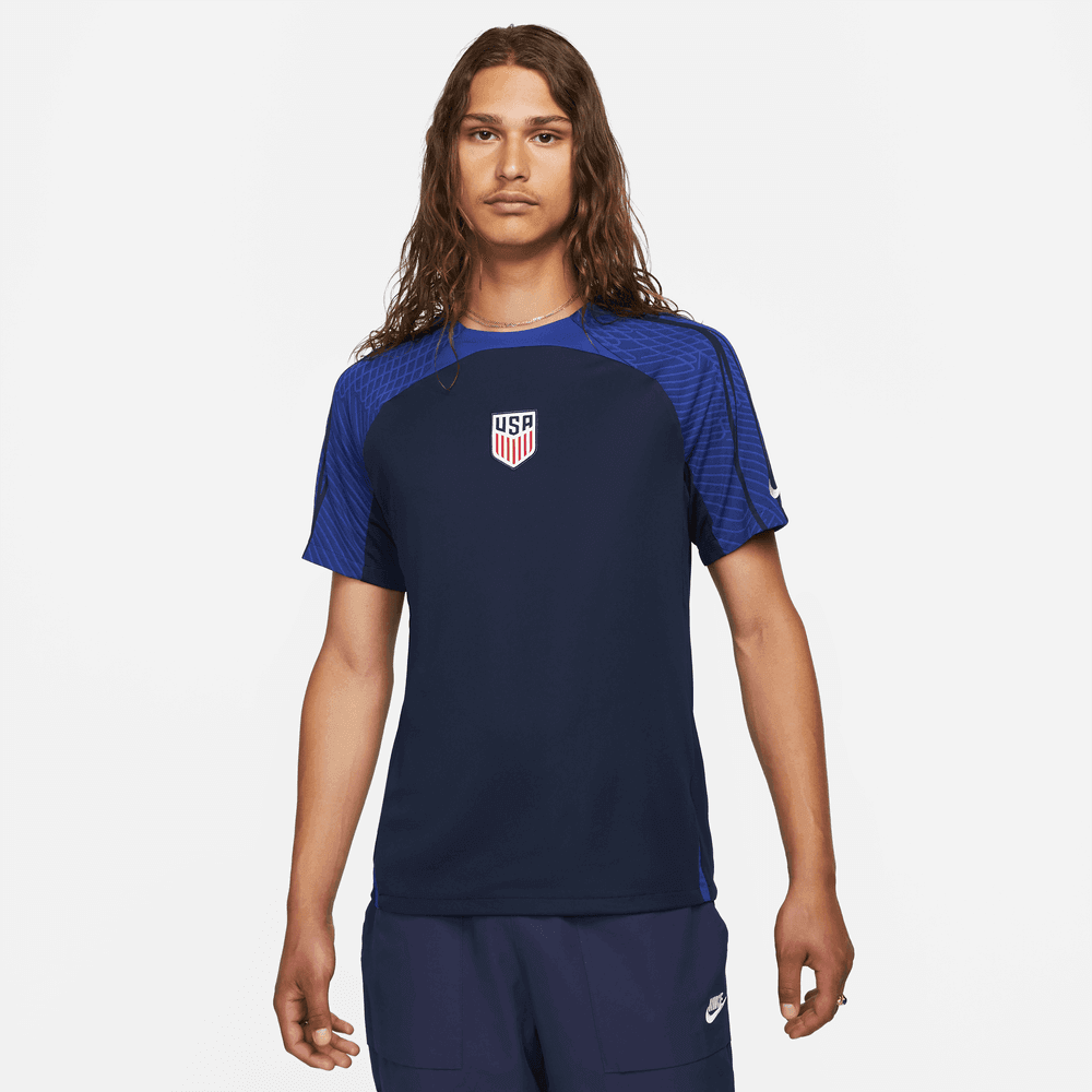 Nike 2022-23 USA Strike Top Navy-Bright Blue (Model - Front)