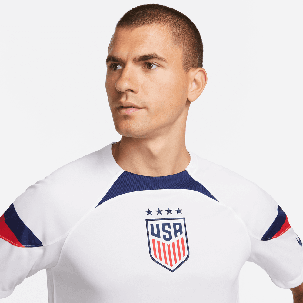 Nike 2022-23 USA Women's Home Jersey (Men's Cut) - White-Loyal Blue (Detail 1)