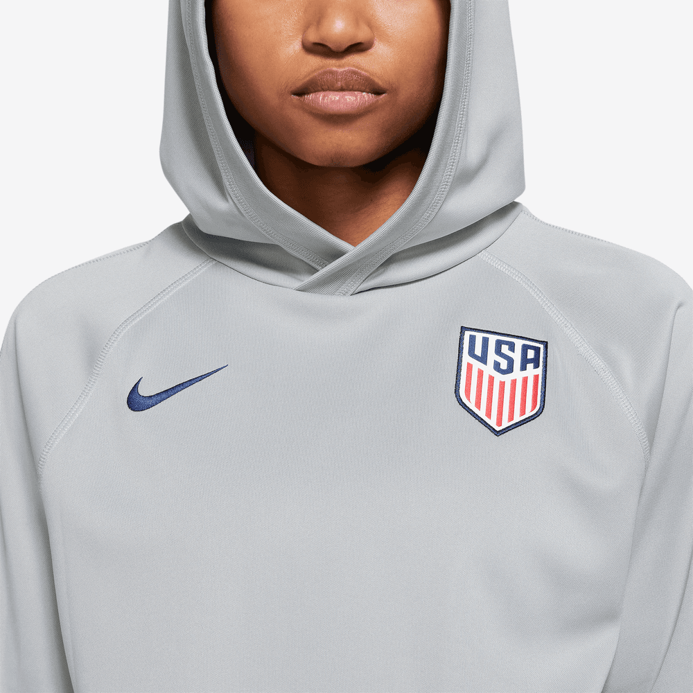 Nike 2022-23 USA Women's Travel Hoodie - Grey (Detail 1)