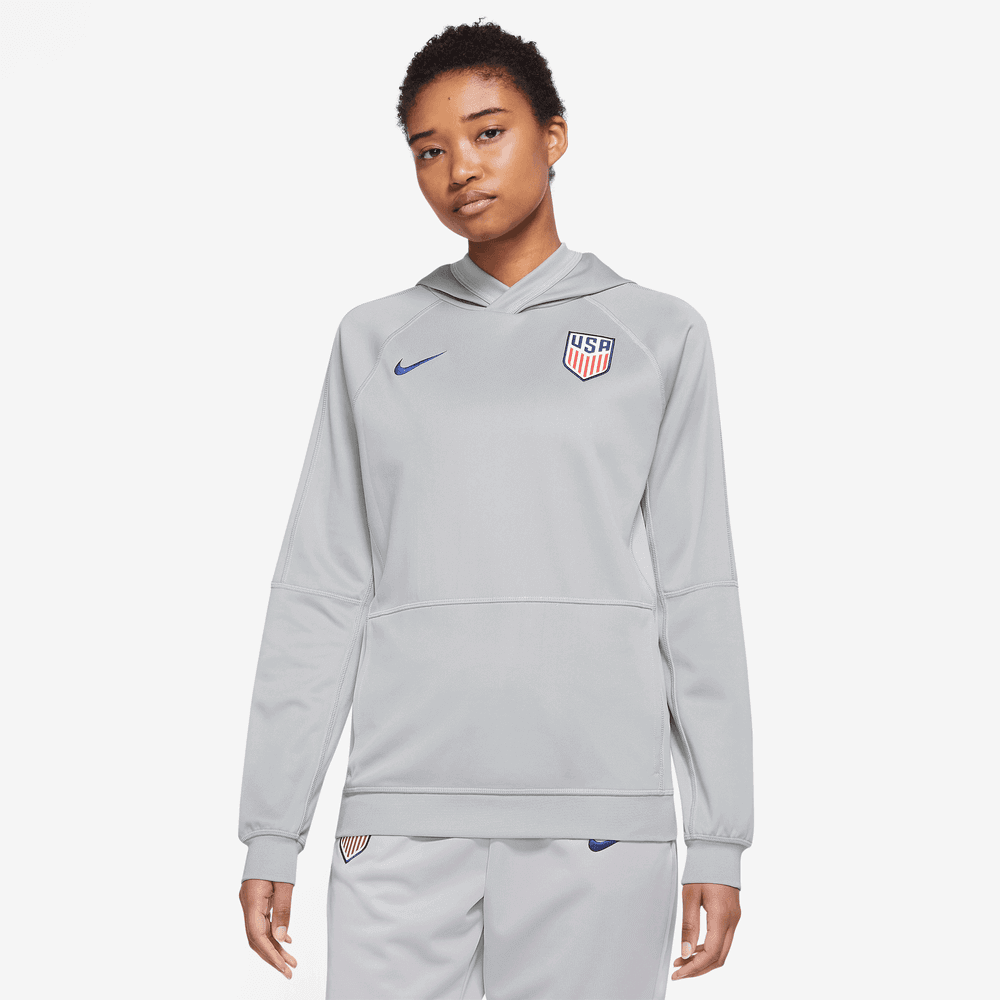 Nike 2022-23 USA Women's Travel Hoodie - Grey (Model - Front)