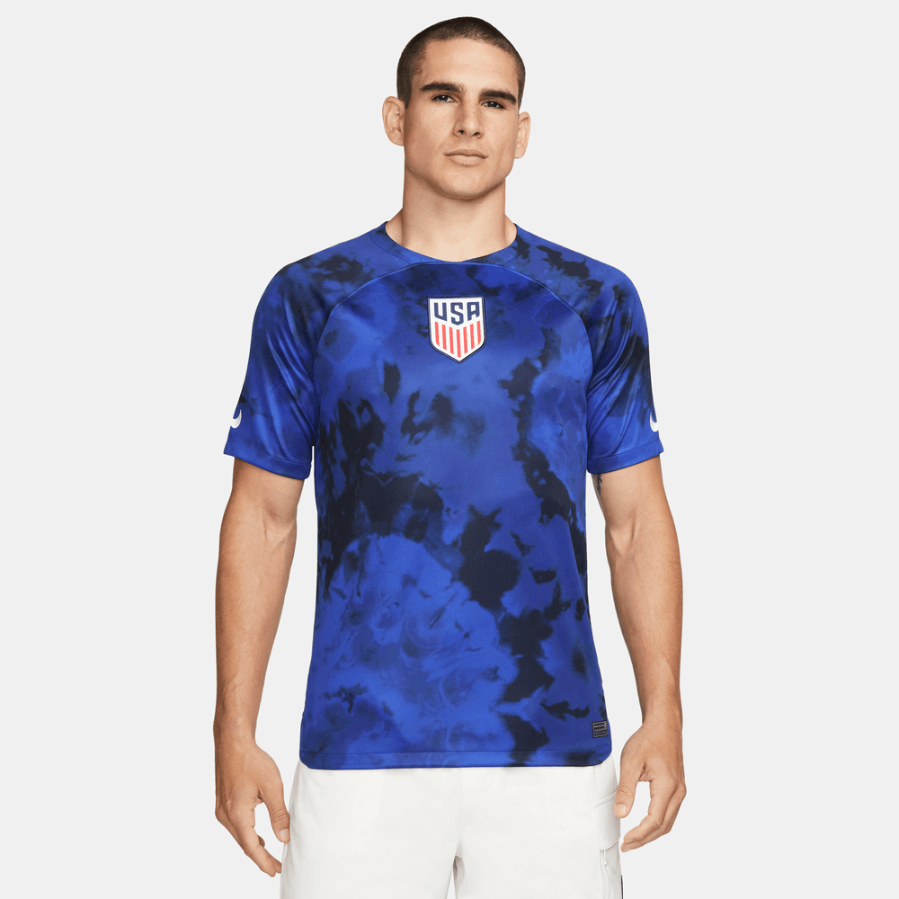 Nike 2022/23 USA Away Jersey Bright Blue-White (Model - Front)