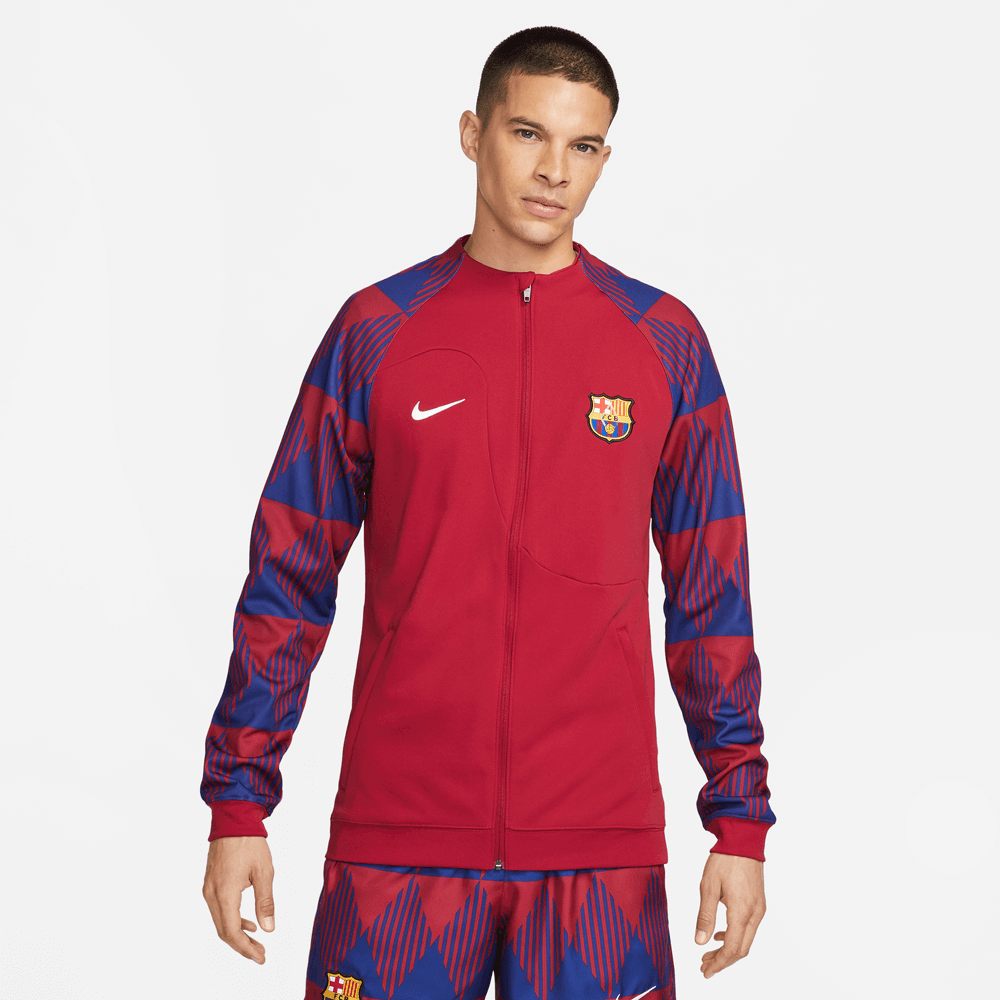 Nike 2023-24  Barcelona Anthem Jacket - Noble Red (Model - Front)