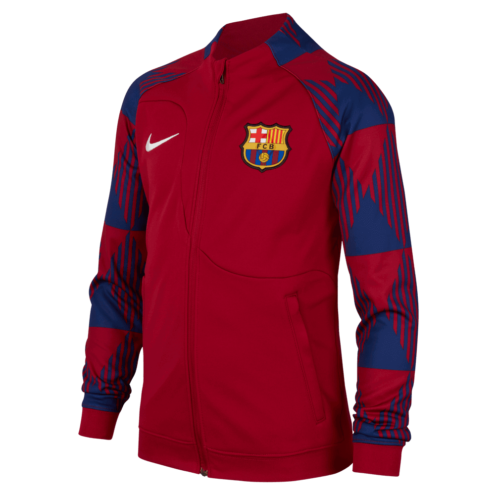 Nike 2023-24 Barcelona Youth Anthem Jacket - Noble Red (Front)