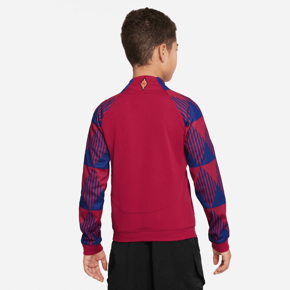 Nike 2023-24 Barcelona Youth Anthem Jacket - Noble Red (Model - Back)