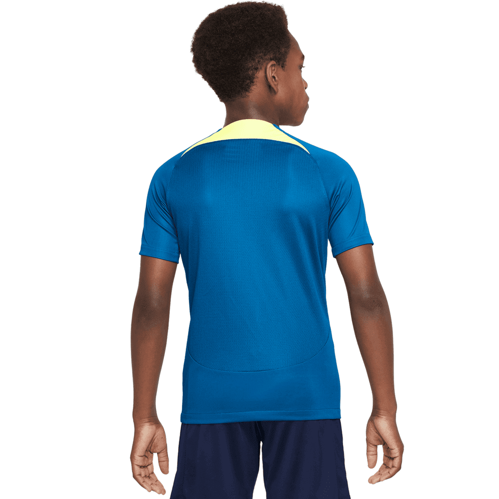 Nike 2023-24 Club America Youth Academy Drill Top - Blue-Yellow (Model - Back)