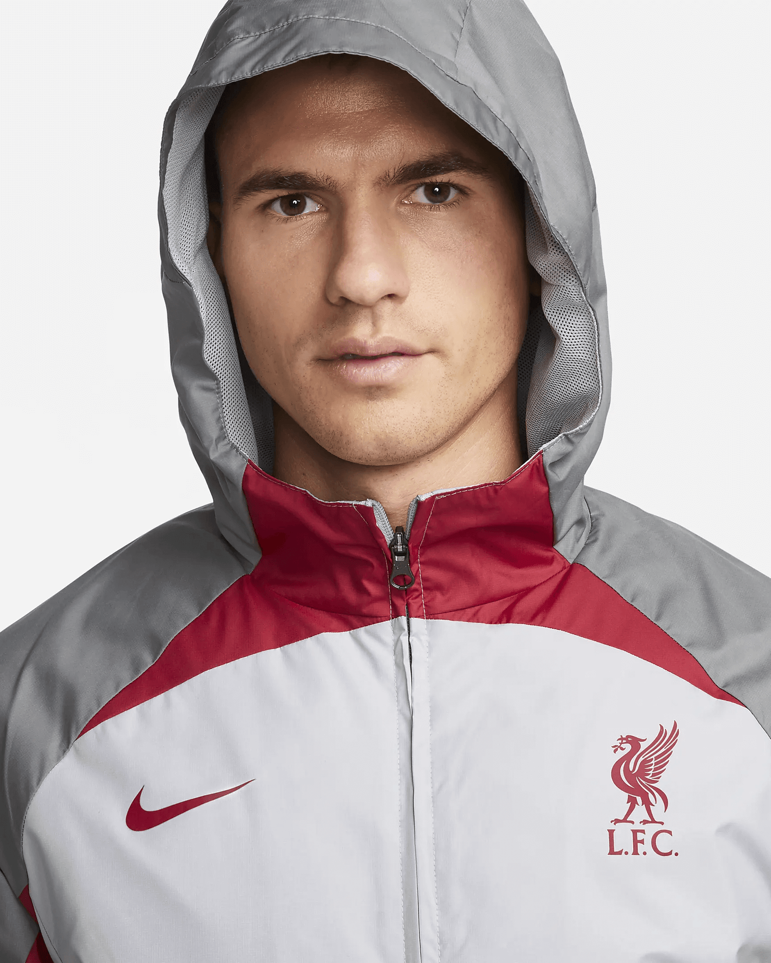 Nike 2023-24 Liverpool FC AWF Jacket - Grey-Red (Detail 1)