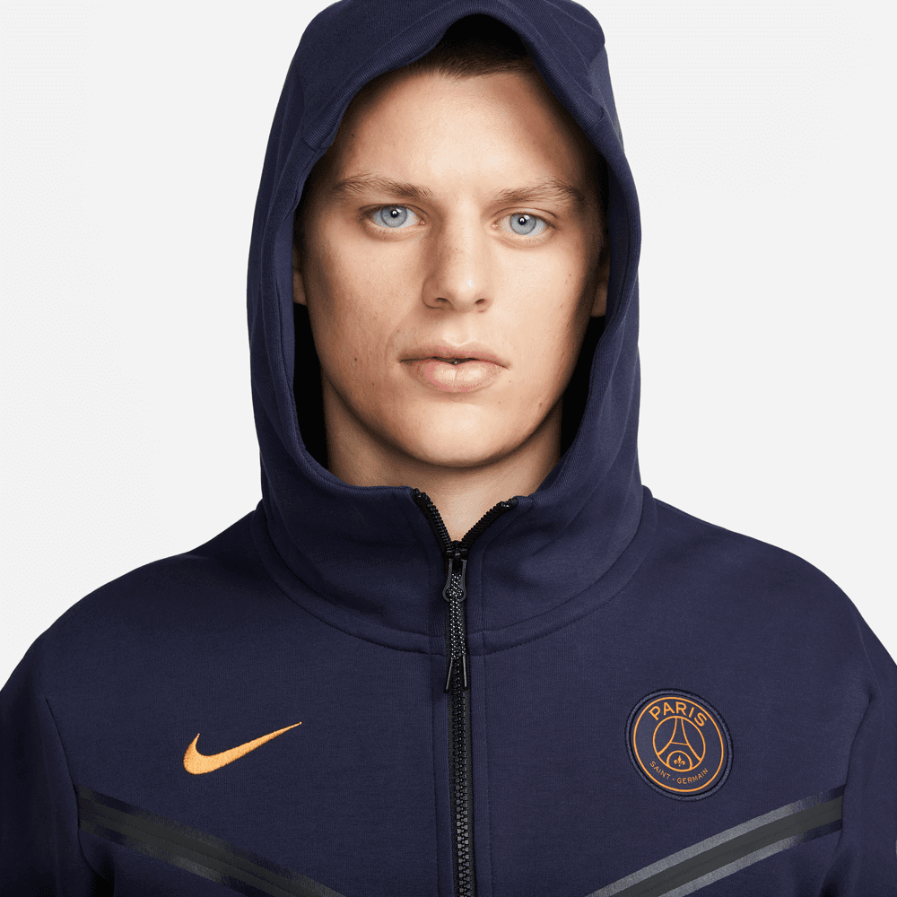 Nike 2023-24 PSG Tech Fleece Hooded jacket- Navy - Gold (Detail 1)
