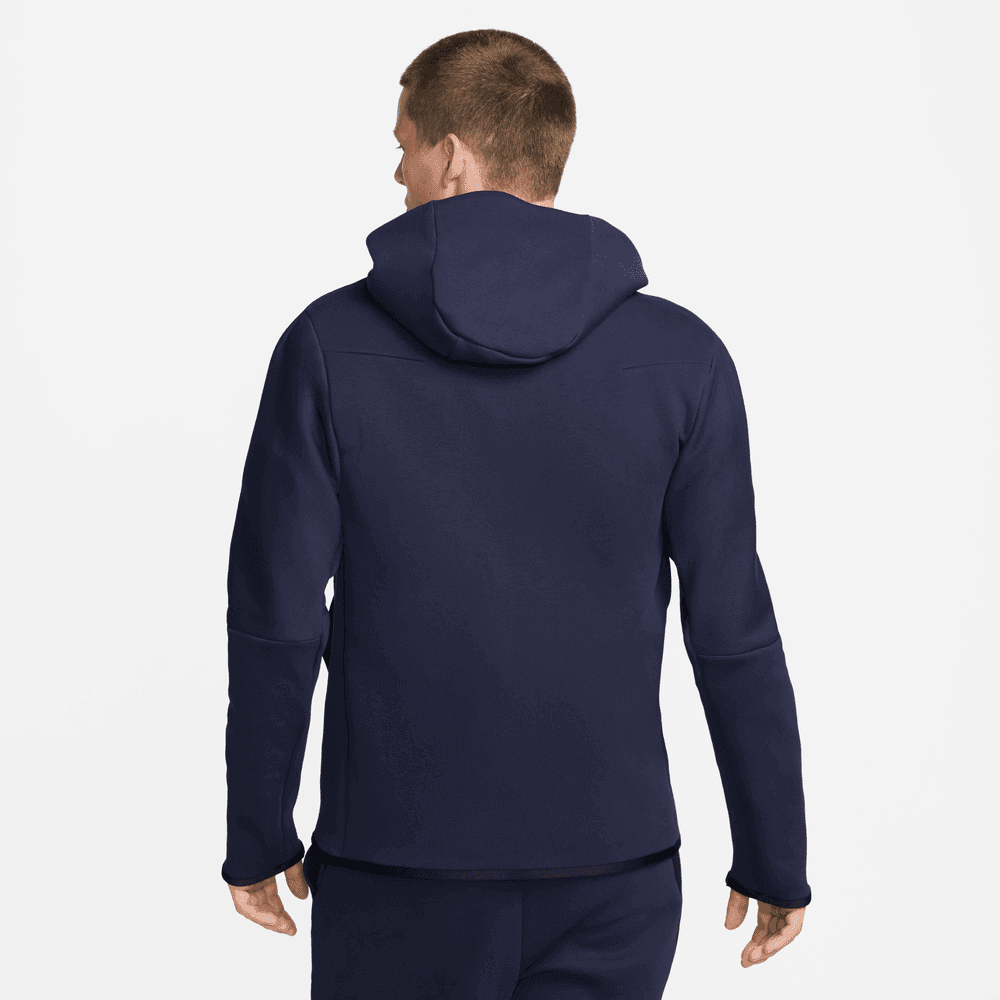 Nike 2023-24 PSG Tech Fleece Hooded jacket- Navy - Gold (Model - Back)