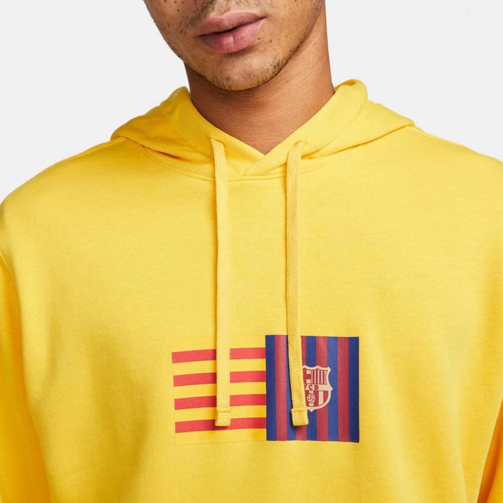 Nike 2023 FC Barcelona Club Hoodie - Yellow-Deep Royal Blue (Detail 2)