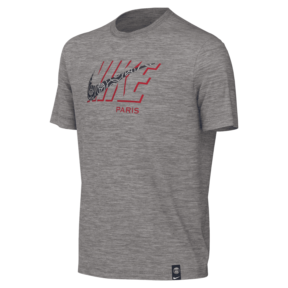 Nike 2023 PSG Youth Swoosh Tee - Grey-Navy (Front)