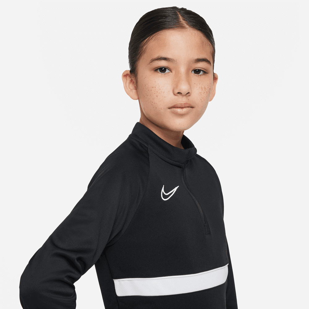 Nike Dri-Fit Academy Youth Drill Top - Black-White (Detail 1)