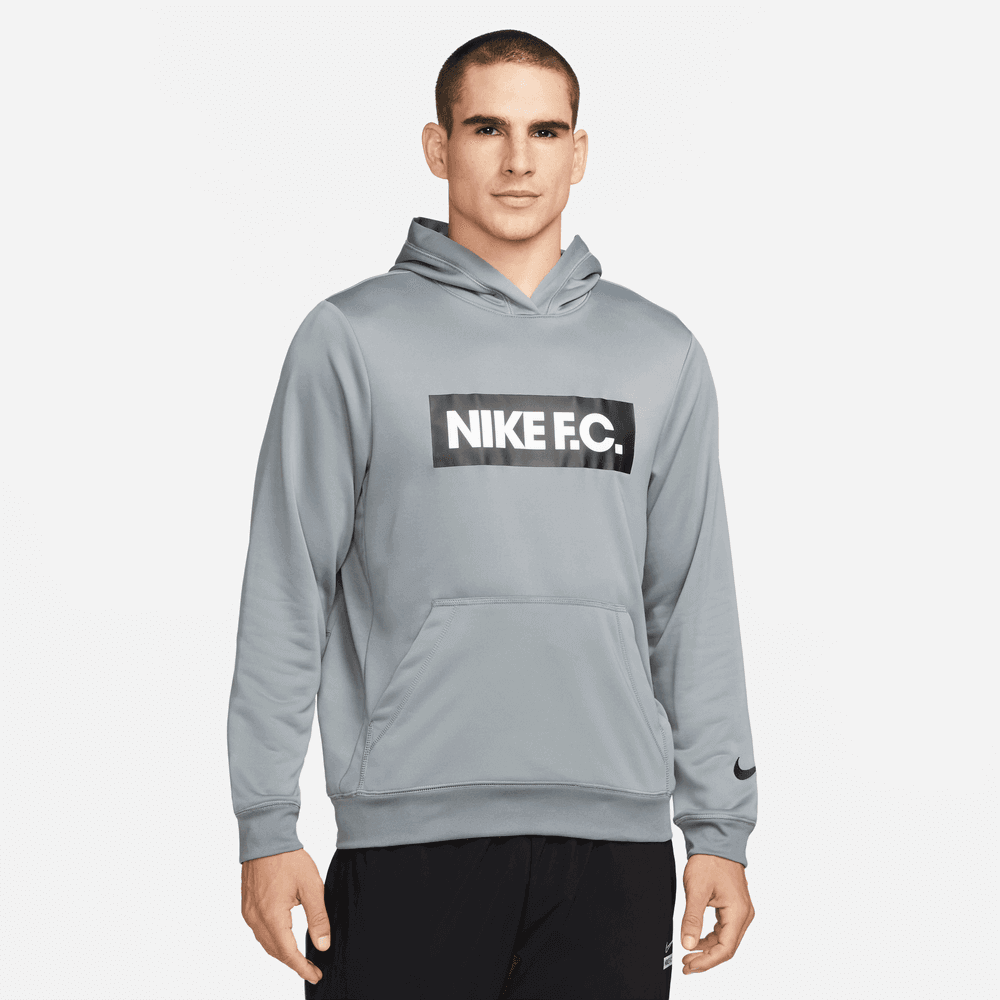 Nike F.C. Football Hoodie - Grey (Model - Front)