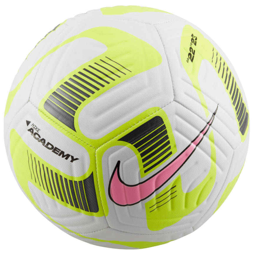 Nike FA22 Academy Training Ball - White - Volt - Pink (Front)