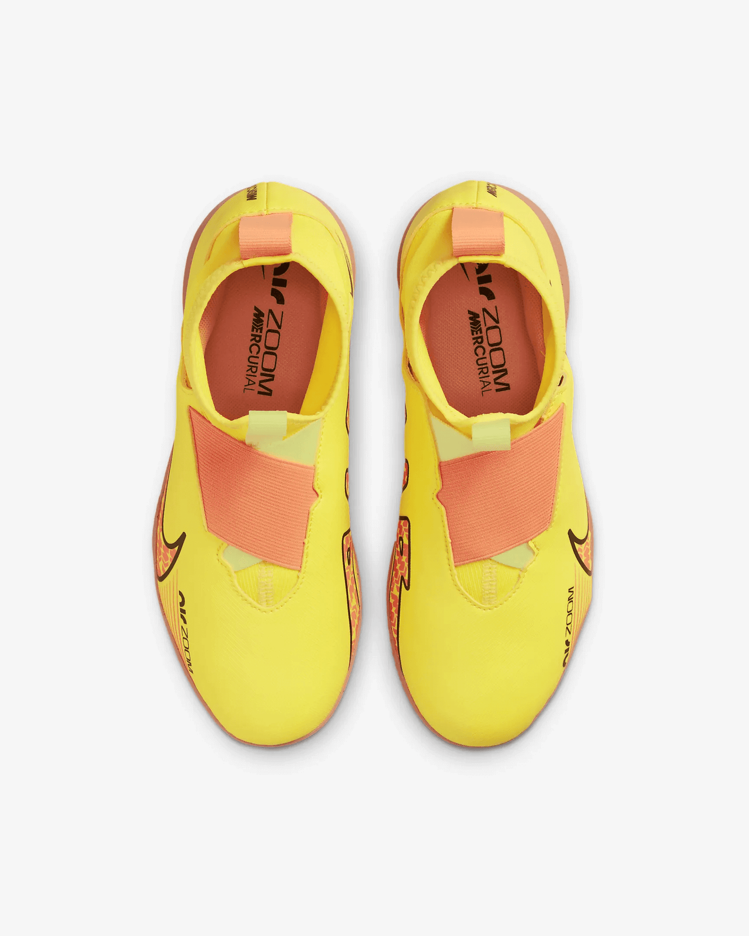Nike JR Zoom Superfly 9 Academy Indoor Shoes Yellow Strike (Pair - Top)