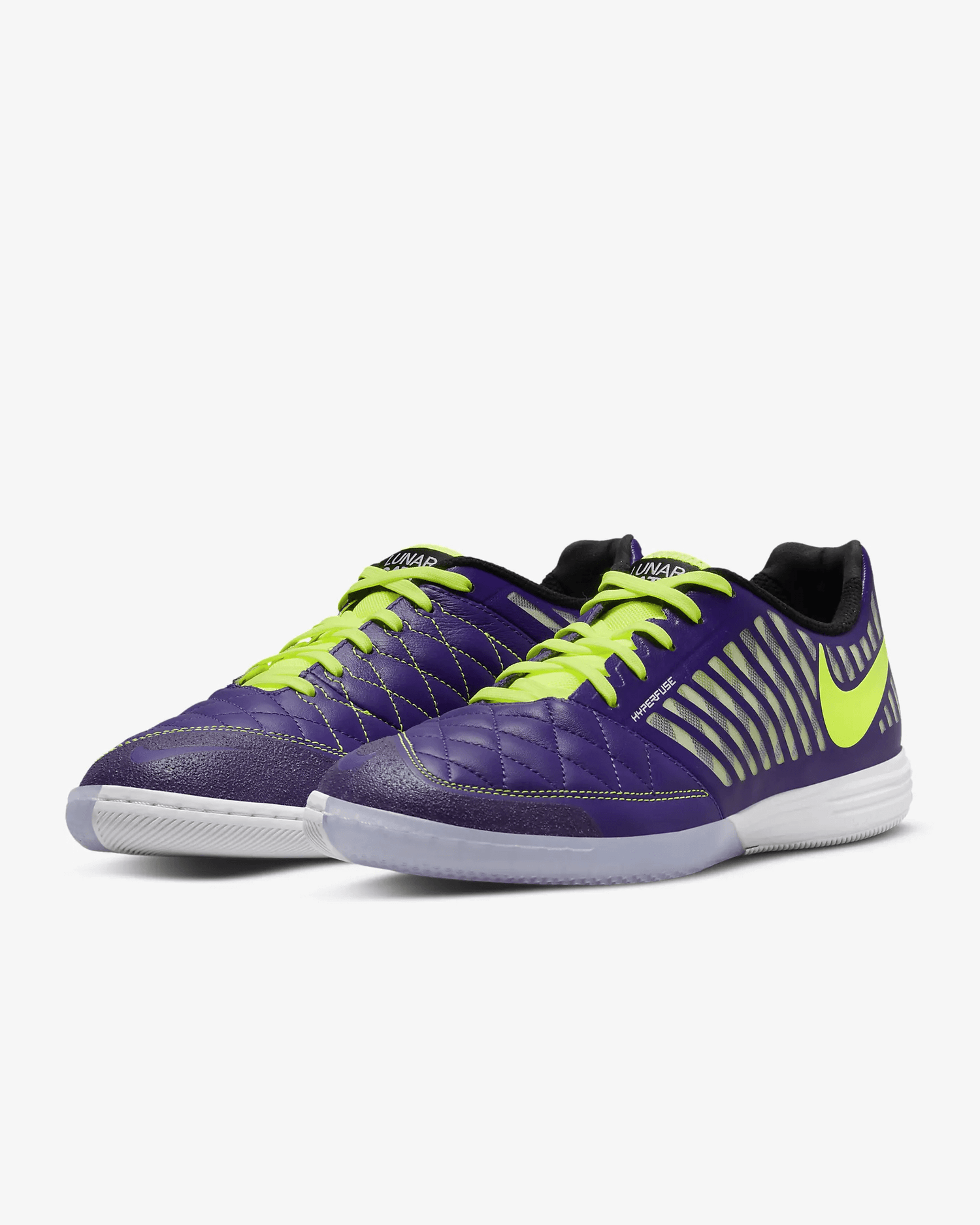 Nike Lunar Gato II Indoor - Purple-Volt (Pair - Diagonal)