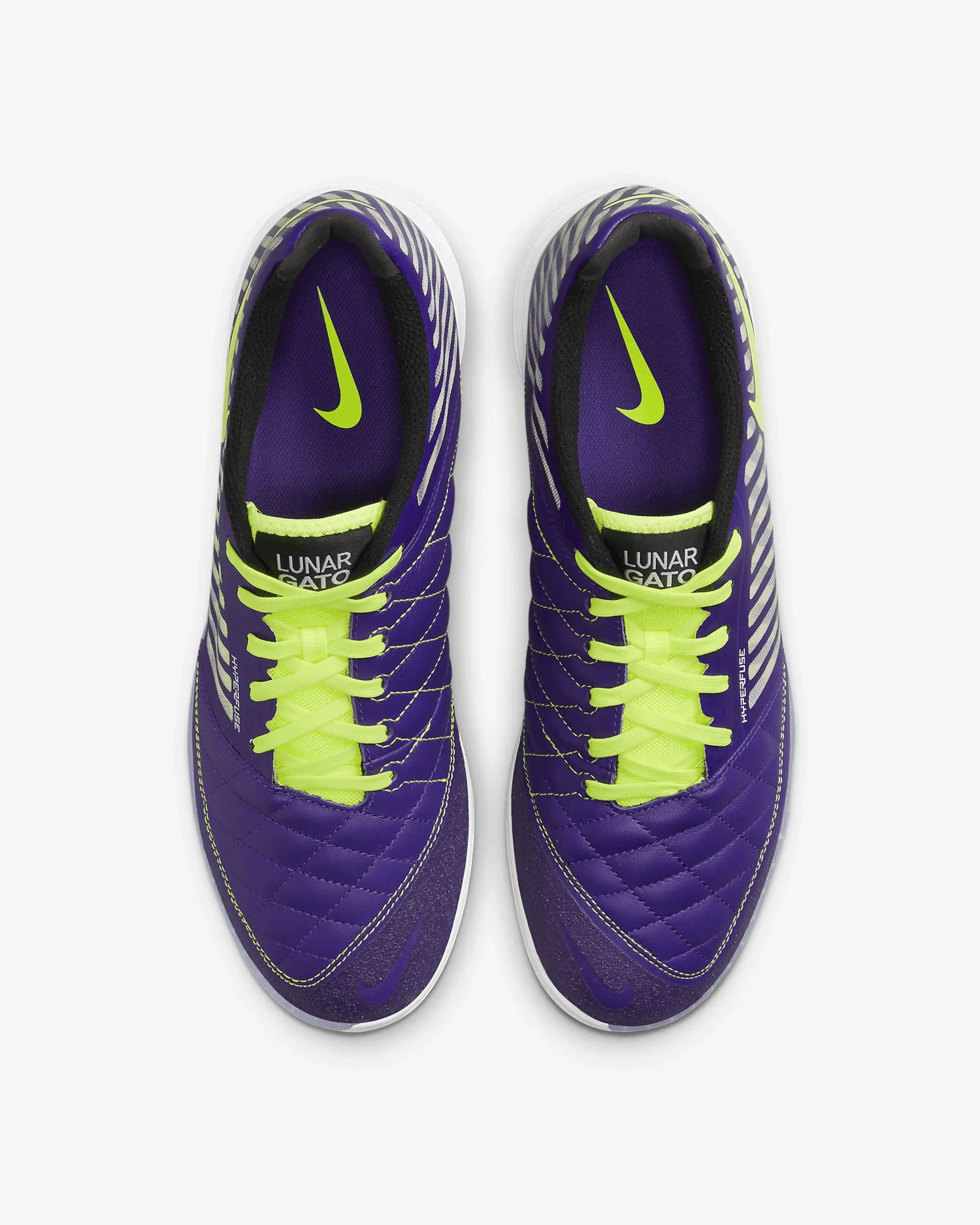 Nike Lunar Gato II Indoor - Purple-Volt (Pair - Top)