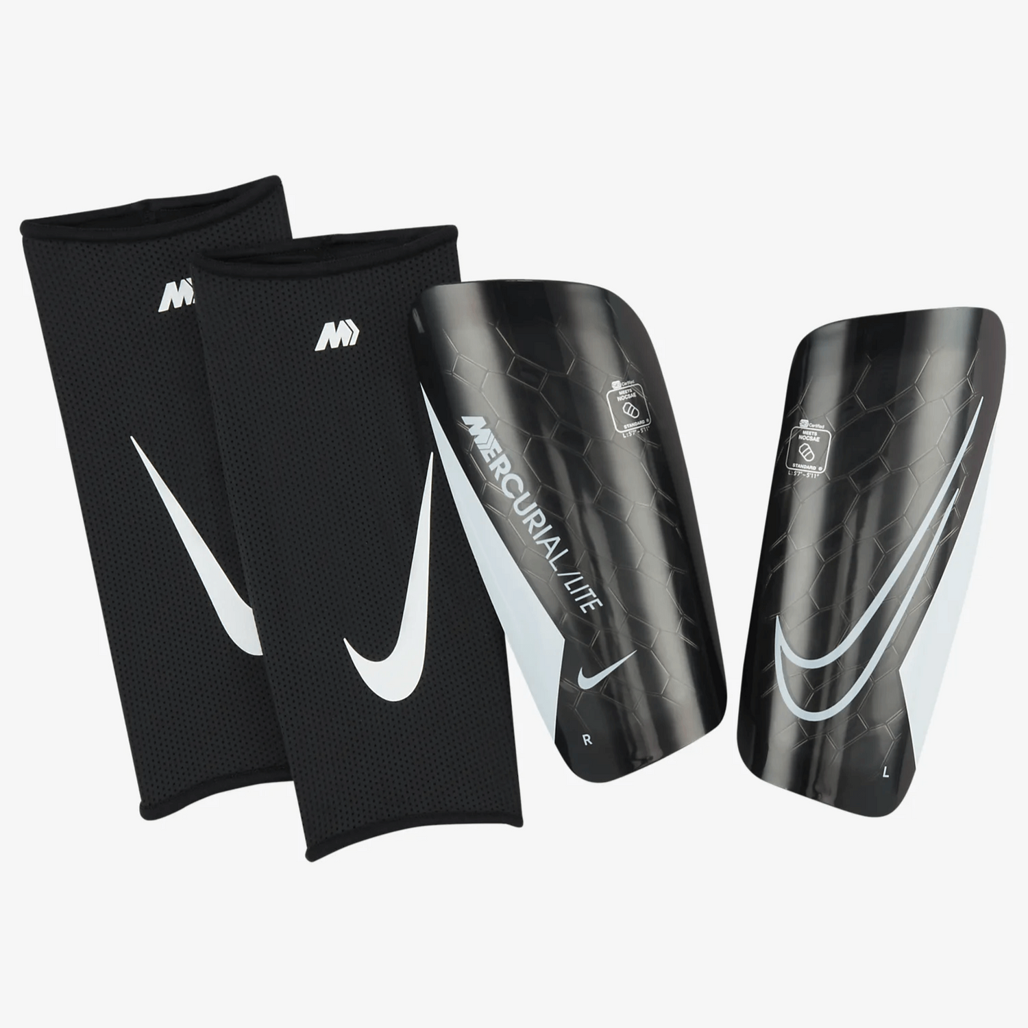 Nike Mercurial Lite Shinguards - Black-White (Set)