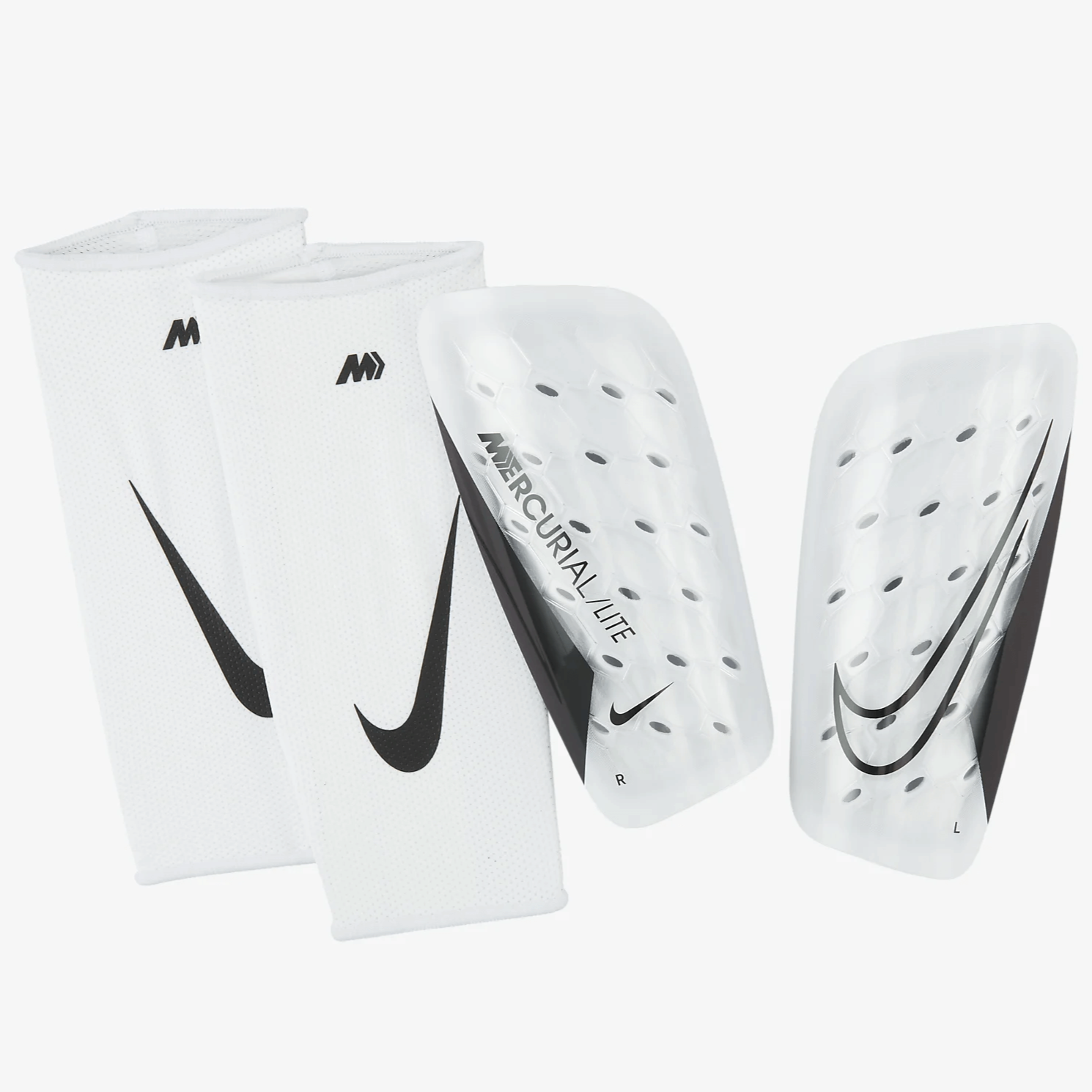 Nike Mercurial Lite Shinguards - White-Black (Set)