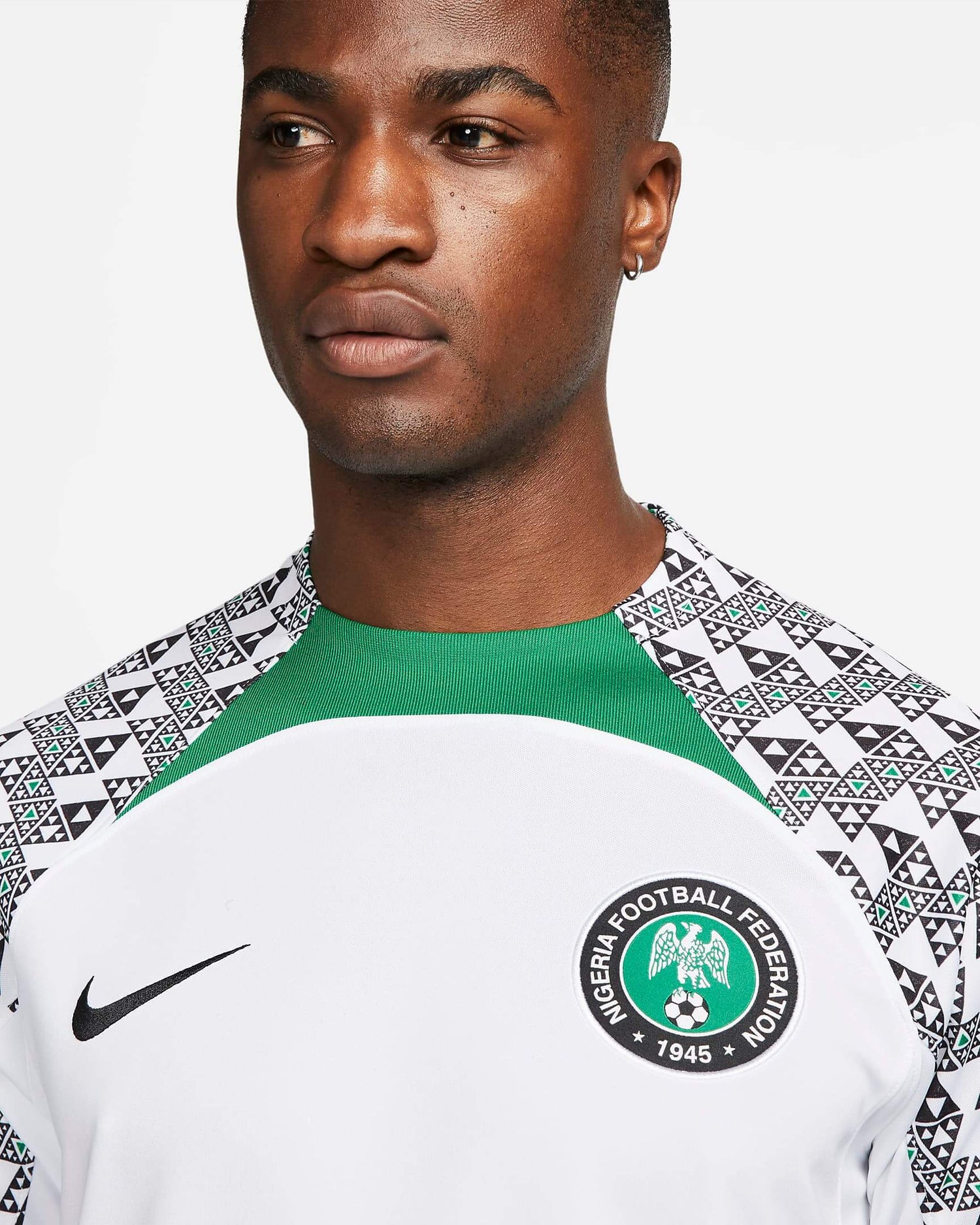 Nike Nigeria 2022/23 Stadium Away - White - Green (Detail 1)