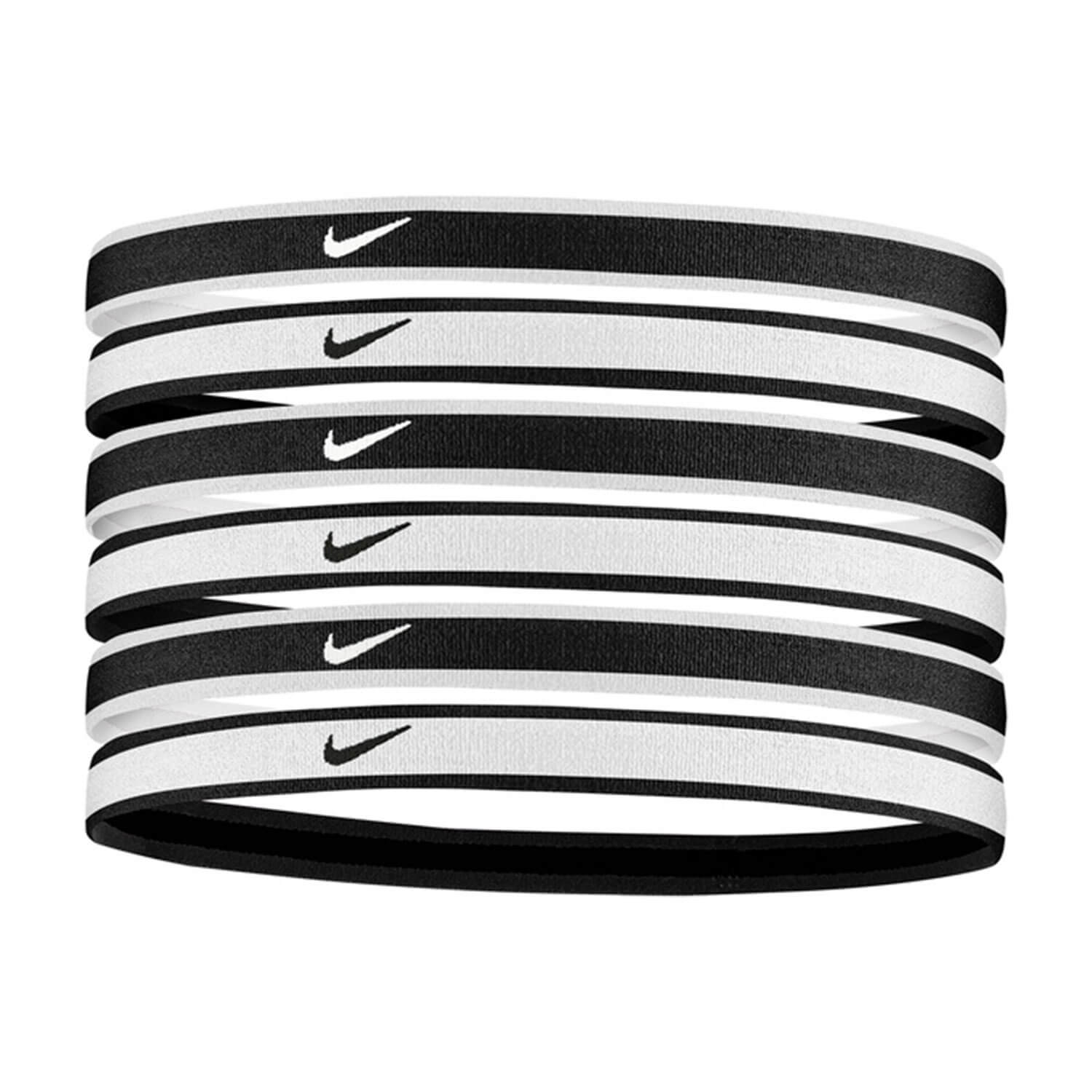 Nike Swoosh Sport Headbands 6 Pack Black-White