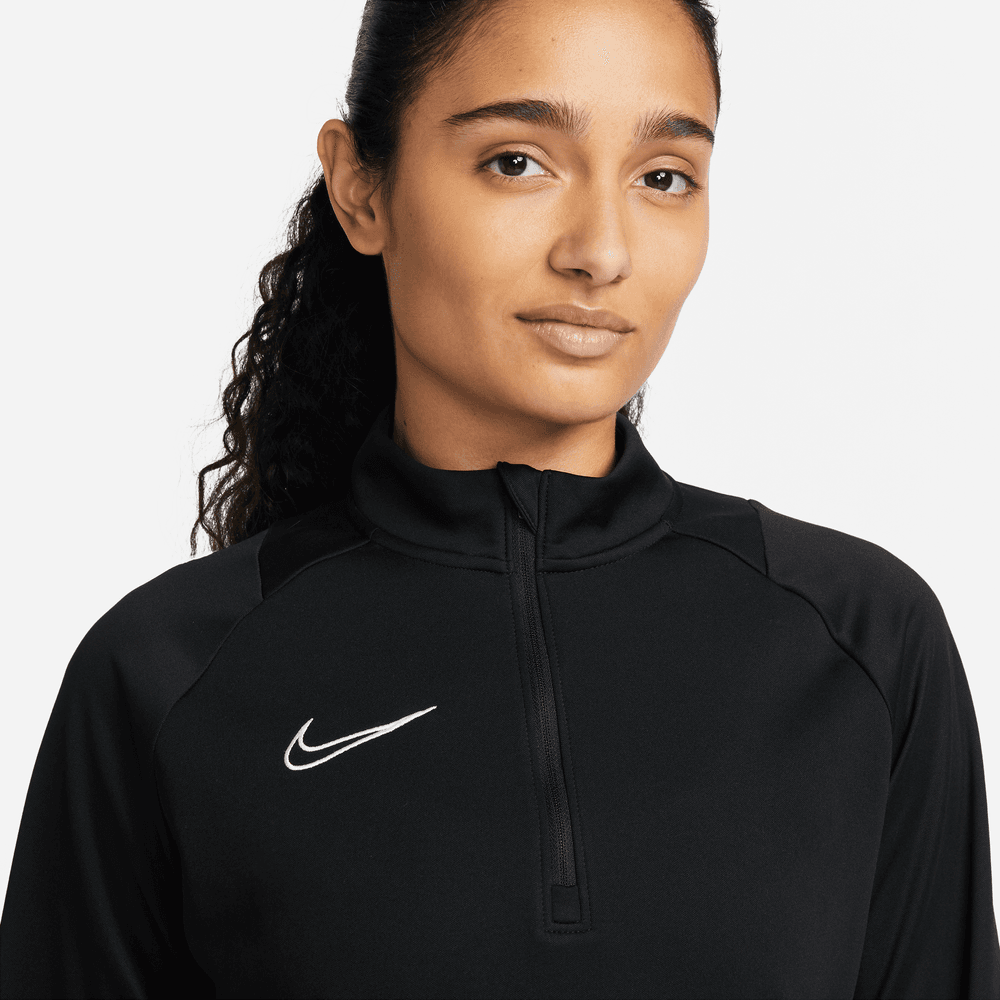 Nike Women's Dri-Fit Academy Drill Top - Black-White (Detail 1)