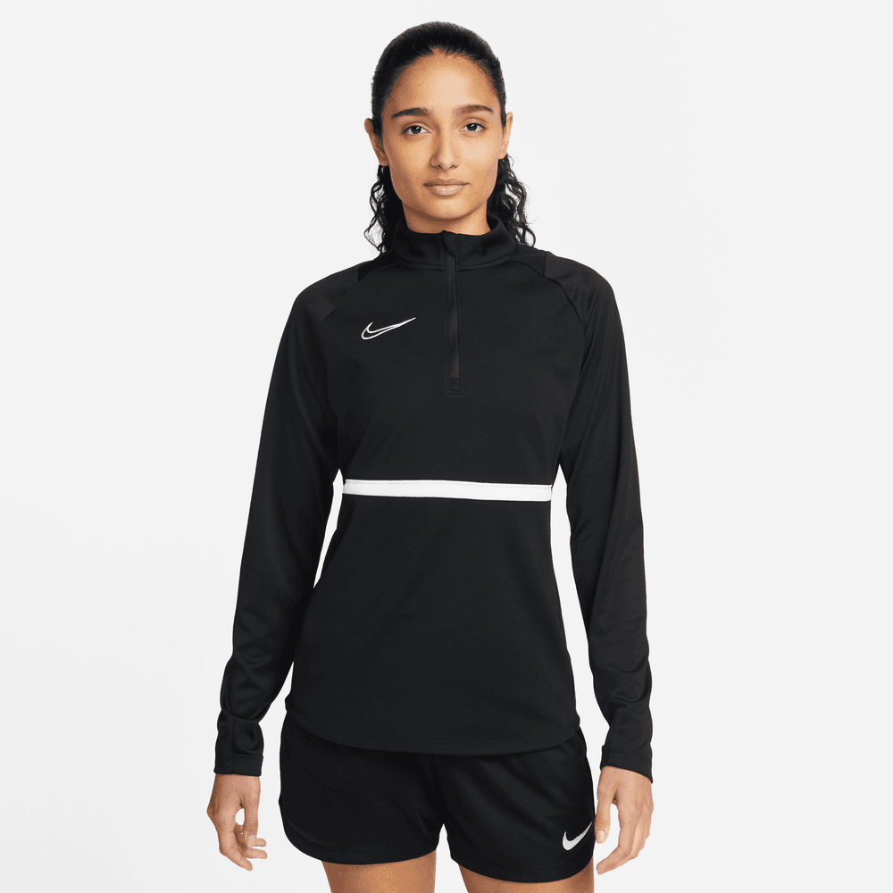 Nike Women's Dri-Fit Academy Drill Top - Black-White (Model - Front)