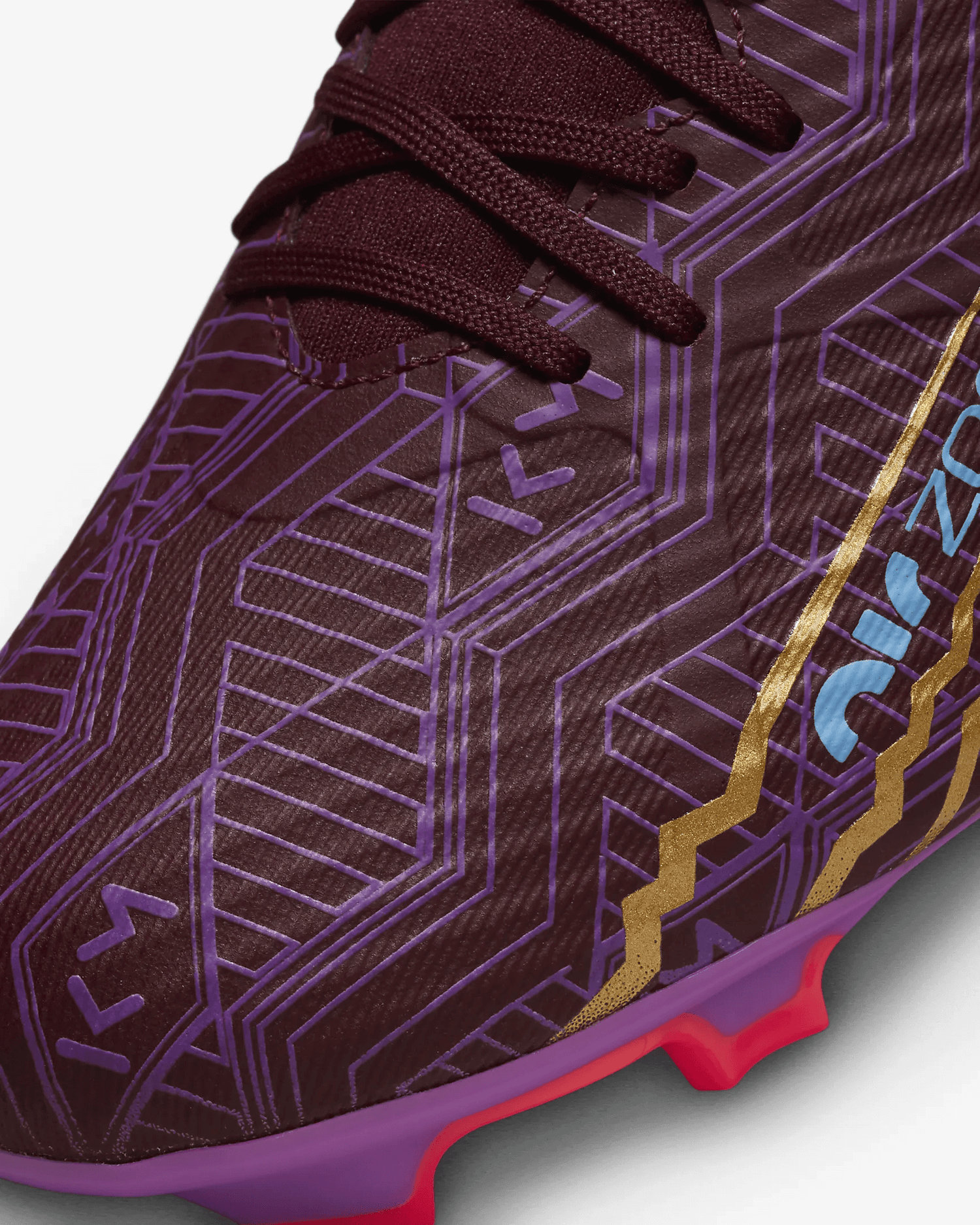 Nike Zoom Superfly 9 Academy KM FG-MG - Dark Beetroot-Gold (Detail 2)