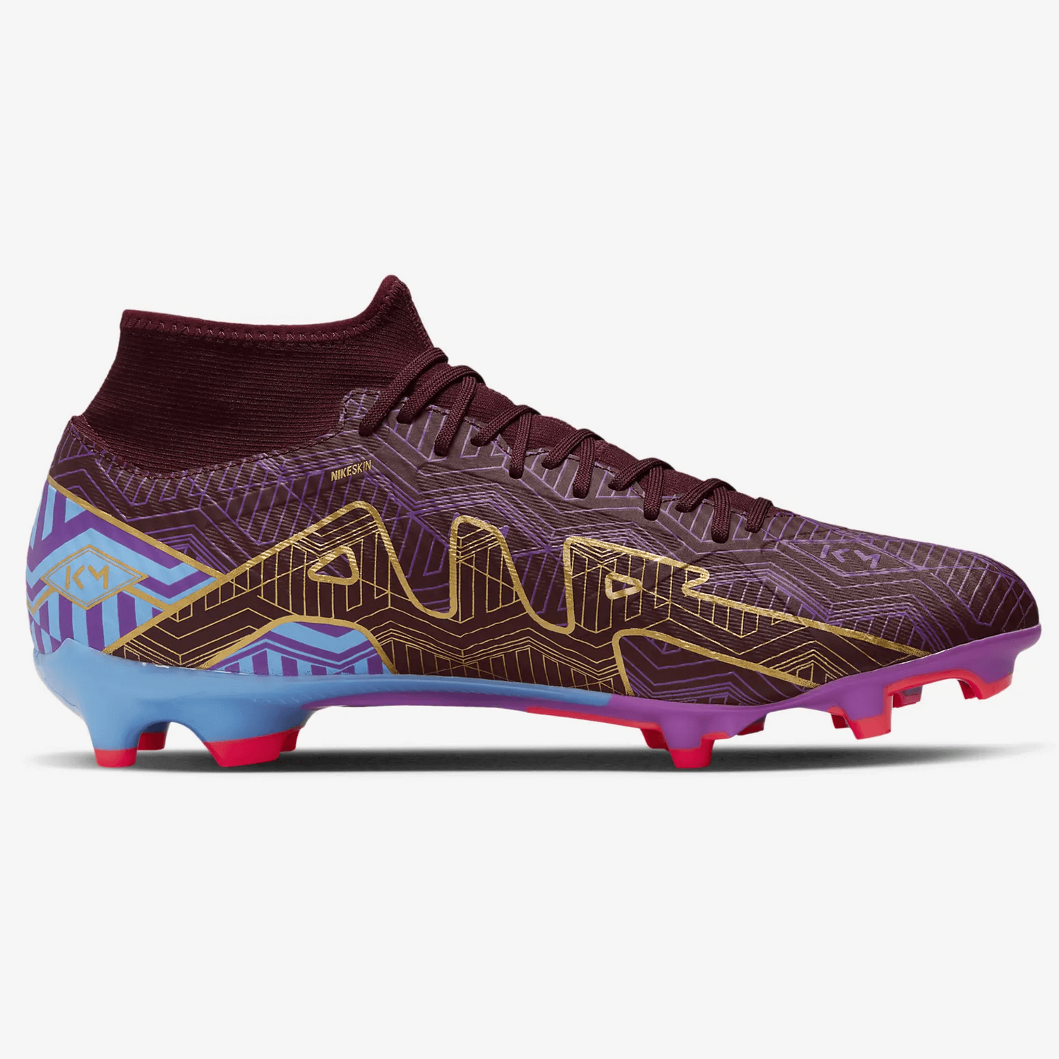 Nike Zoom Superfly 9 Academy KM FG-MG - Dark Beetroot-Gold (Side 2)