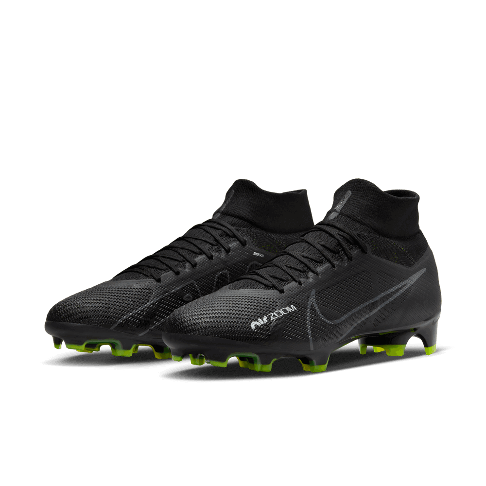 Nike Zoom Superfly 9 Pro FG - Black-Smoke Grey (Pair - Diagonal)