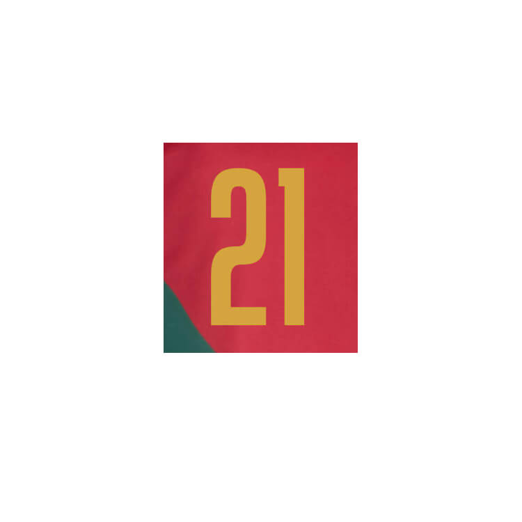 Portugal 2022-23 Home Diogo. J #21 Jersey Name Set (Front)