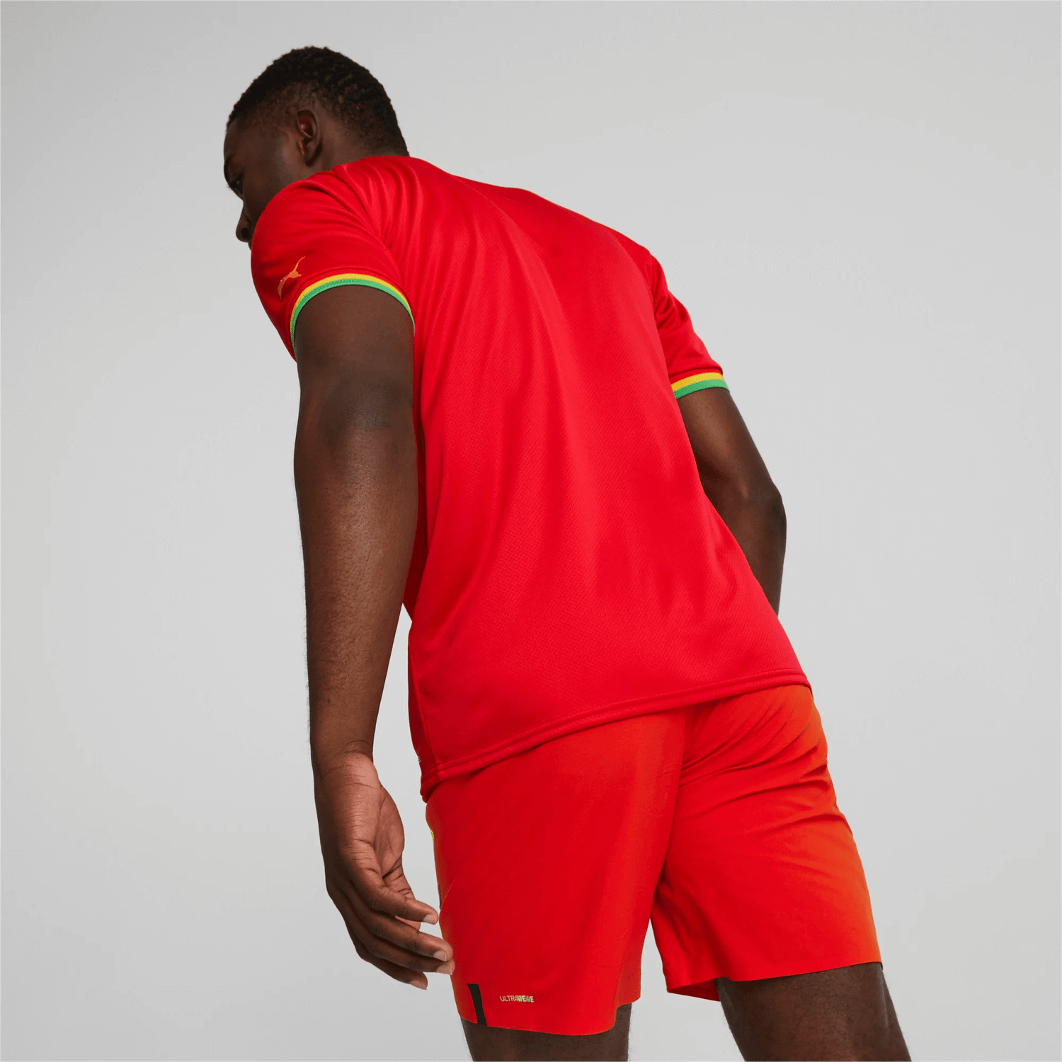 Puma 2022-23 Ghana Away Jersey Red-Yellow (Model - Back)