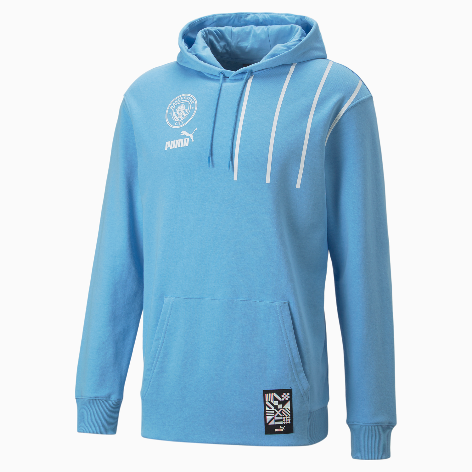 Puma 2022-23 Manchester City FtblCulture Hoody - Light Blue-White (Front)