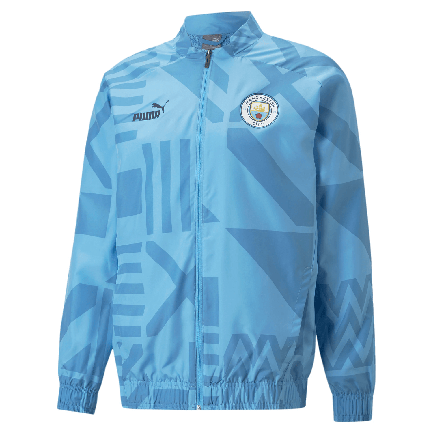 Puma 2022-23 Manchester City Pre-Match Jacket - Light Blue (Front)