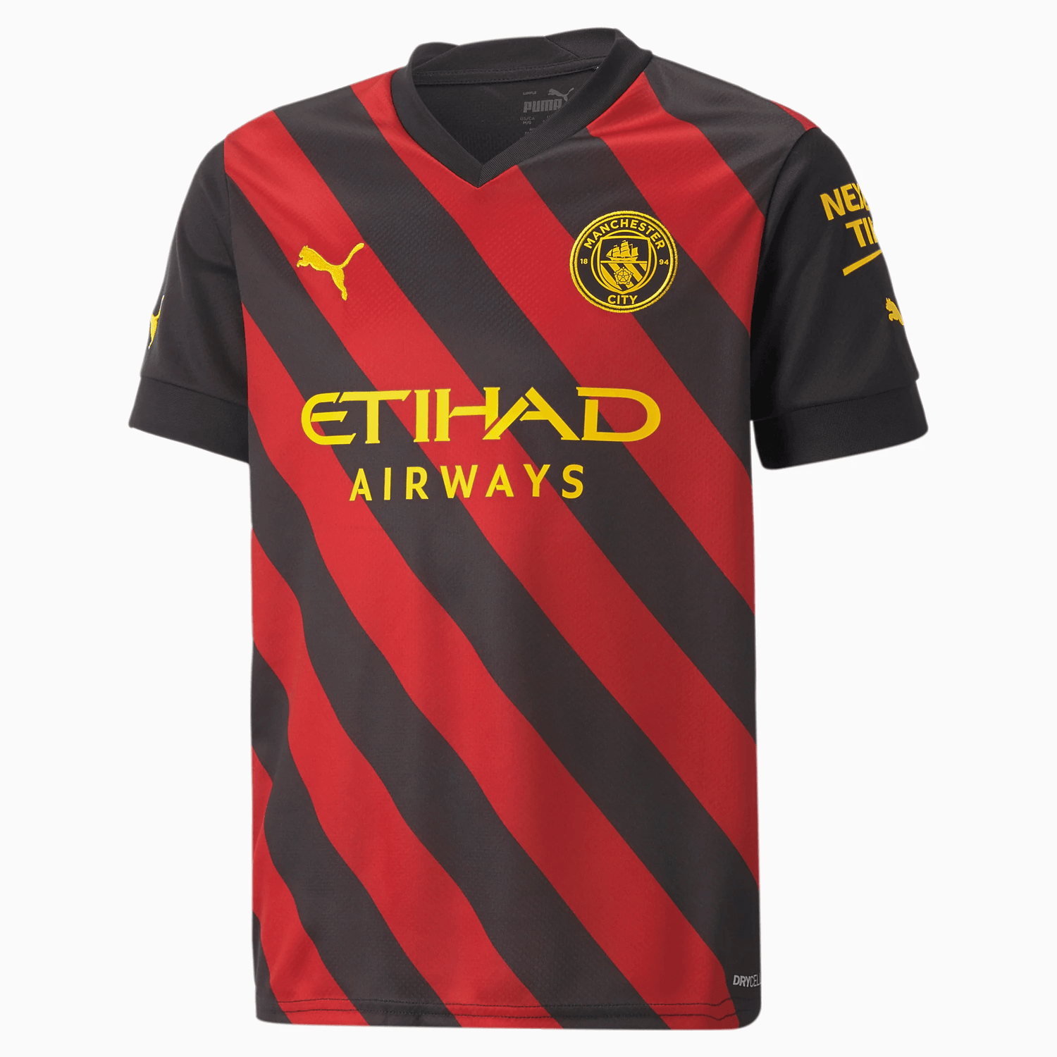 Puma 2022-23 Manchester City Youth Away Jersey Red-Black (Front)