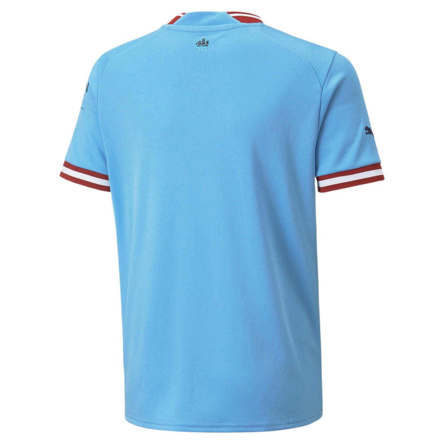 Puma 2022-23 Manchester City Youth Home Jersey - Light Blue-Intense Red (Back)