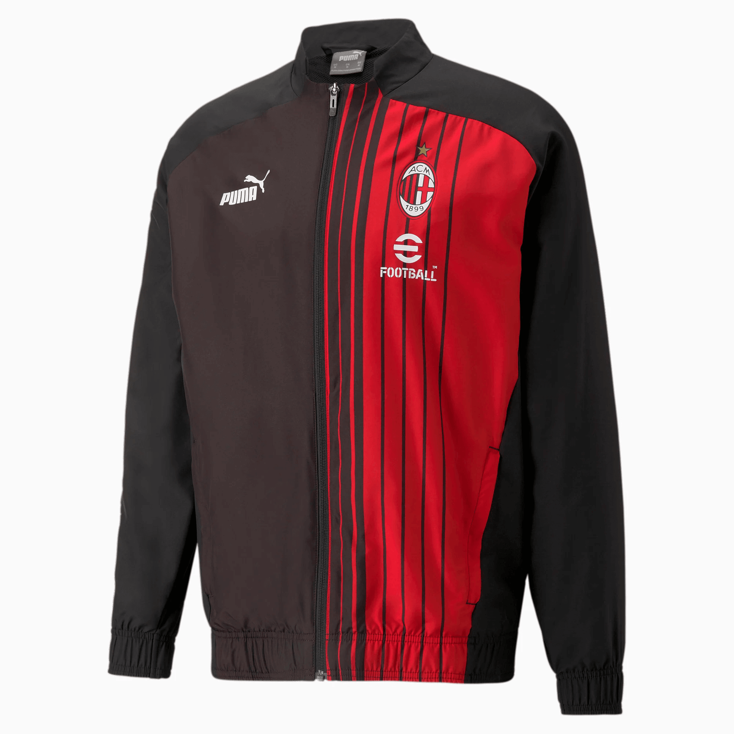 Puma 2023 AC Milan Pre-Match Jacket - Black-Red (Front)