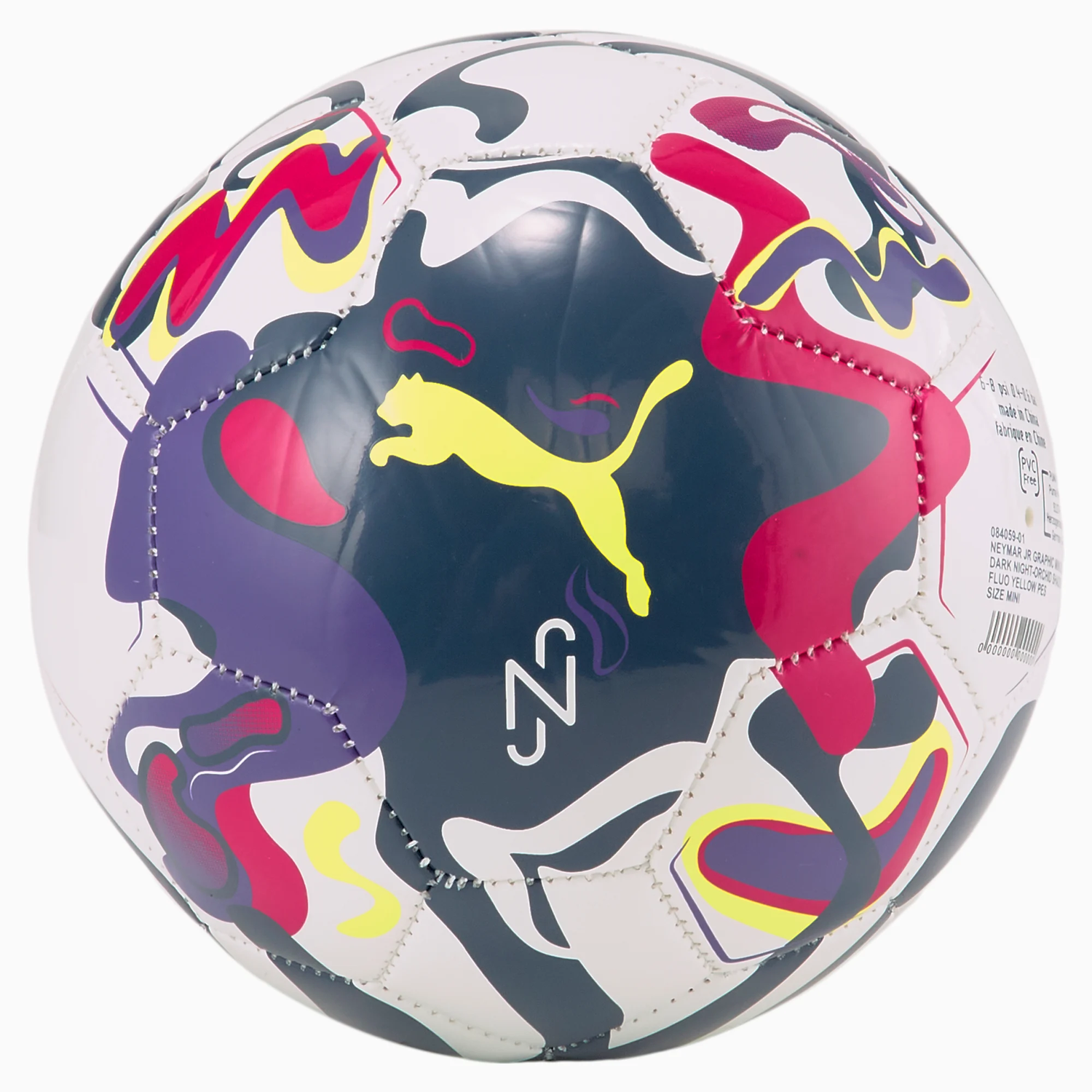 Puma Neymar Jr Graphic Mini Ball - Dark Night-Orchid Shadow-Fluro Yellow (Back)