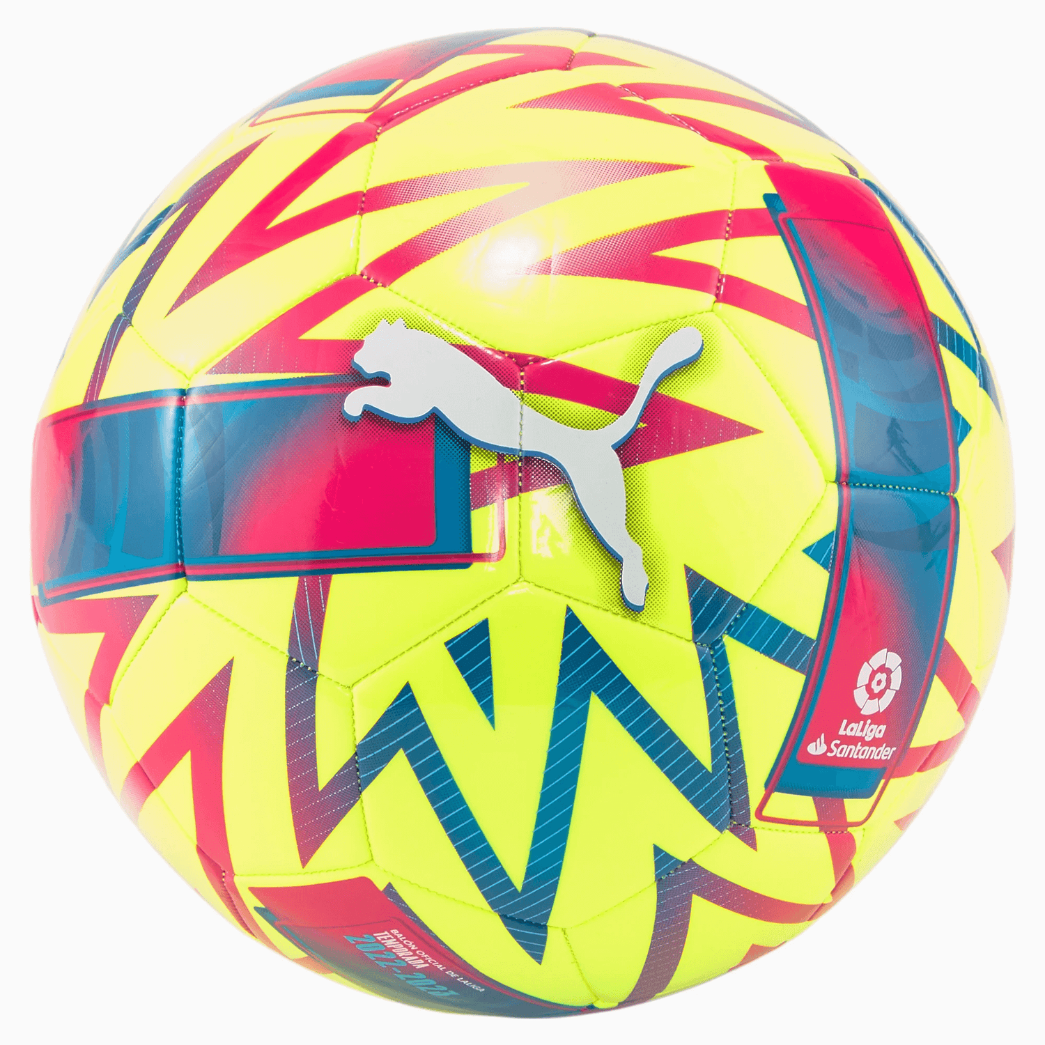 Puma Orbita La Liga 1 MS Training Ball - Lemon-Beetroot (Front)