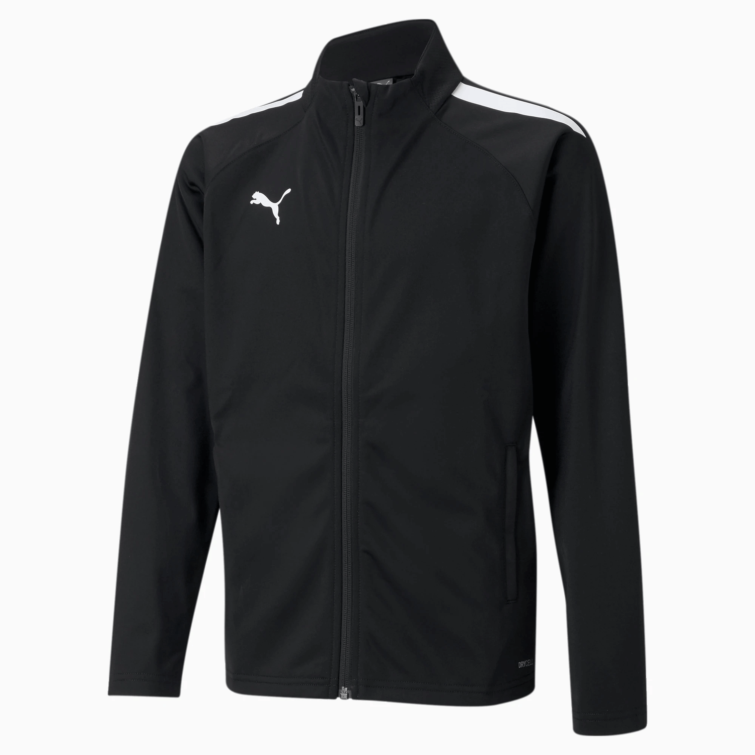 Puma TeamLiga Training jacket Jr - Black - White (Front)
